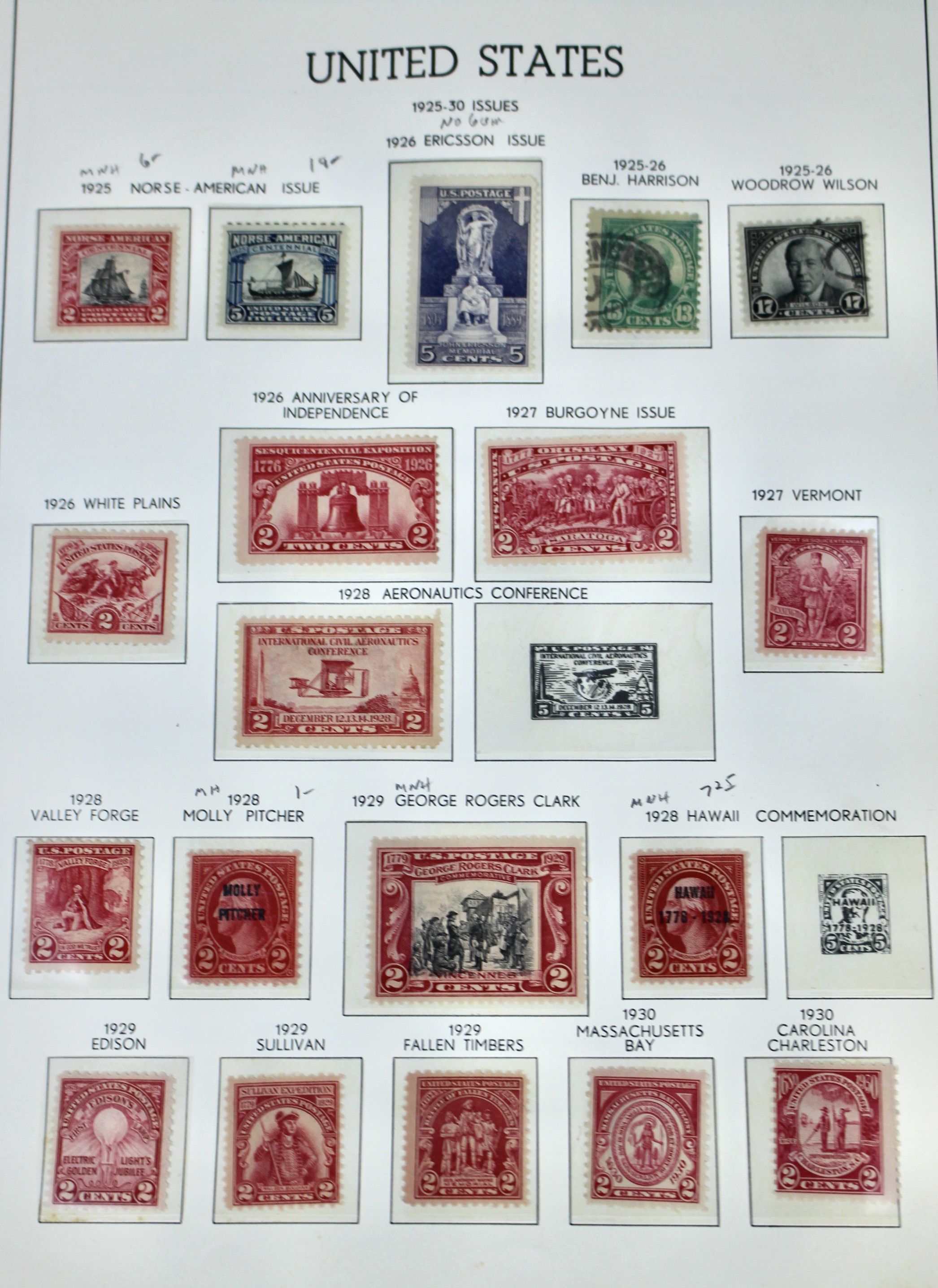 U.S. Postage Stamp Collection, 1906 to 1931
