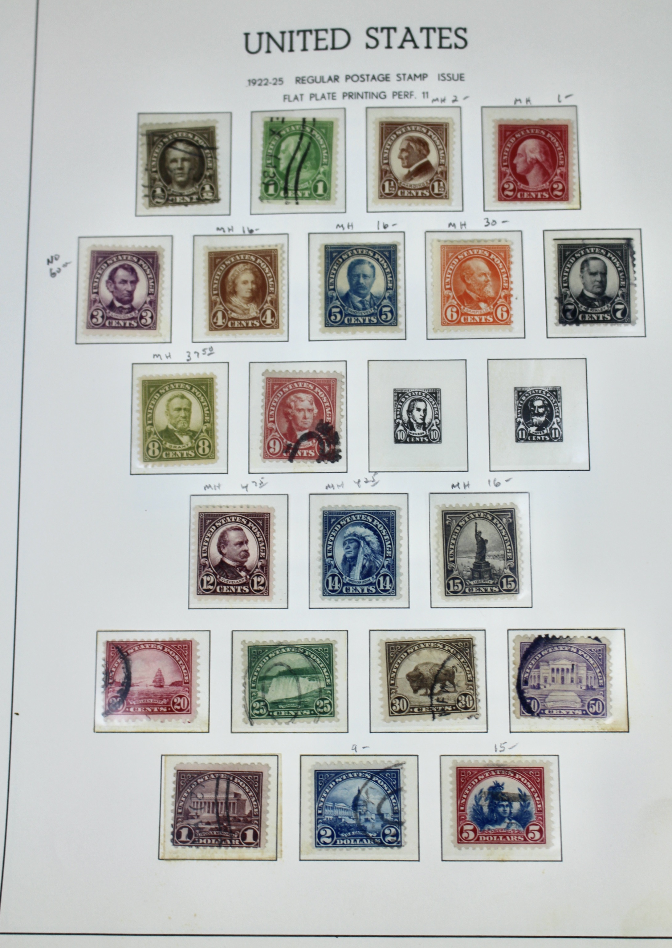 U.S. Postage Stamp Collection, 1906 to 1931