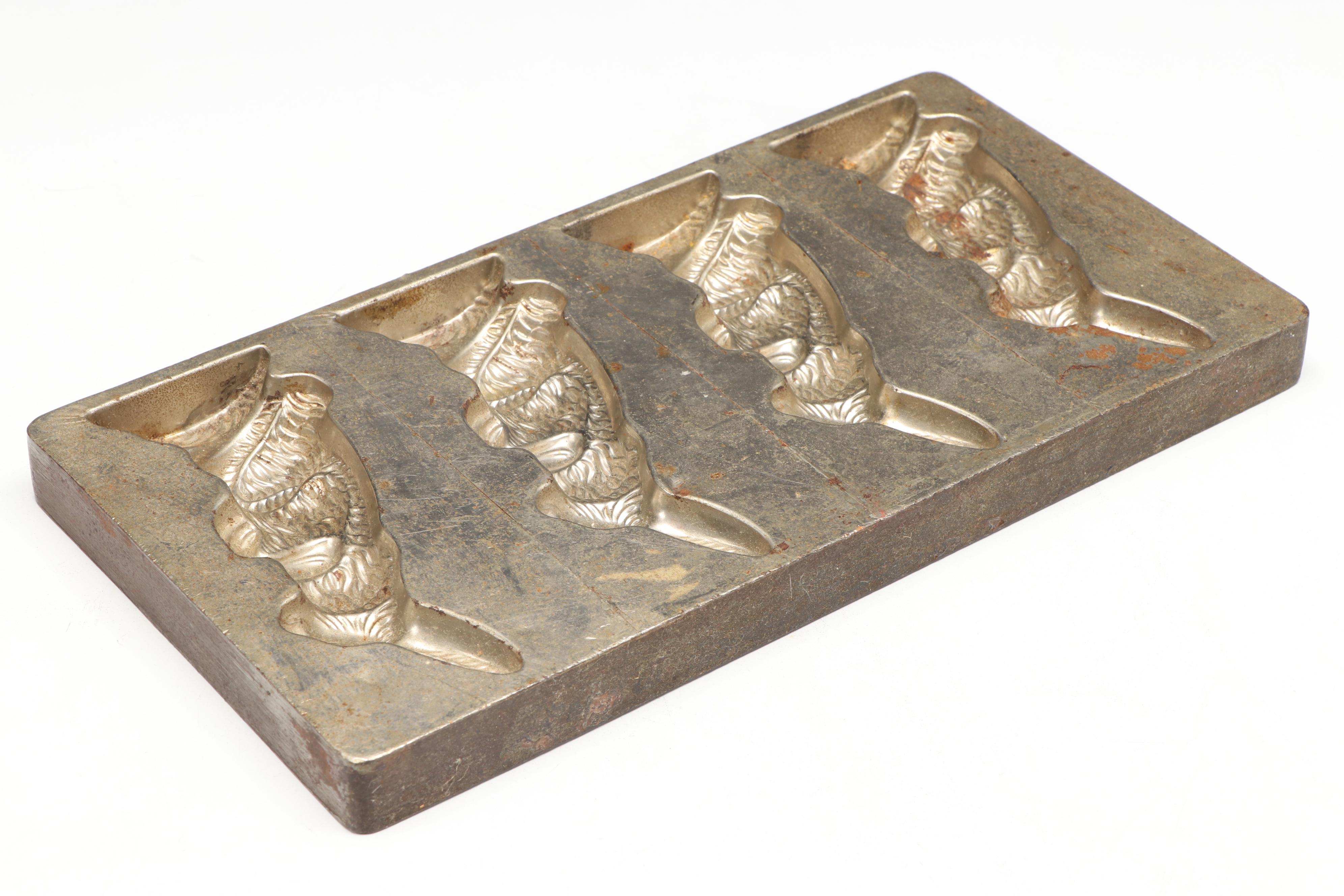 Alfred Boddera German Metal Rabbit Chocolate Mold, Early to Mid-20th Century