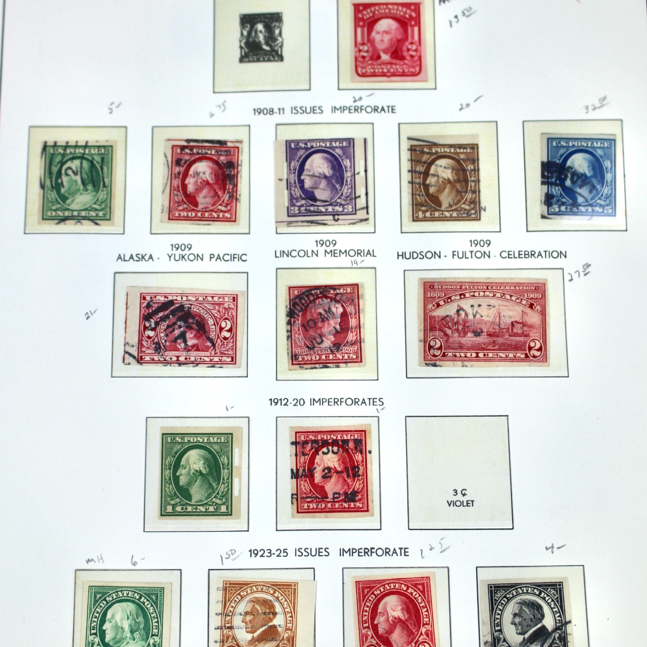 U.S. Postage Stamp Collection, 1906 to 1931