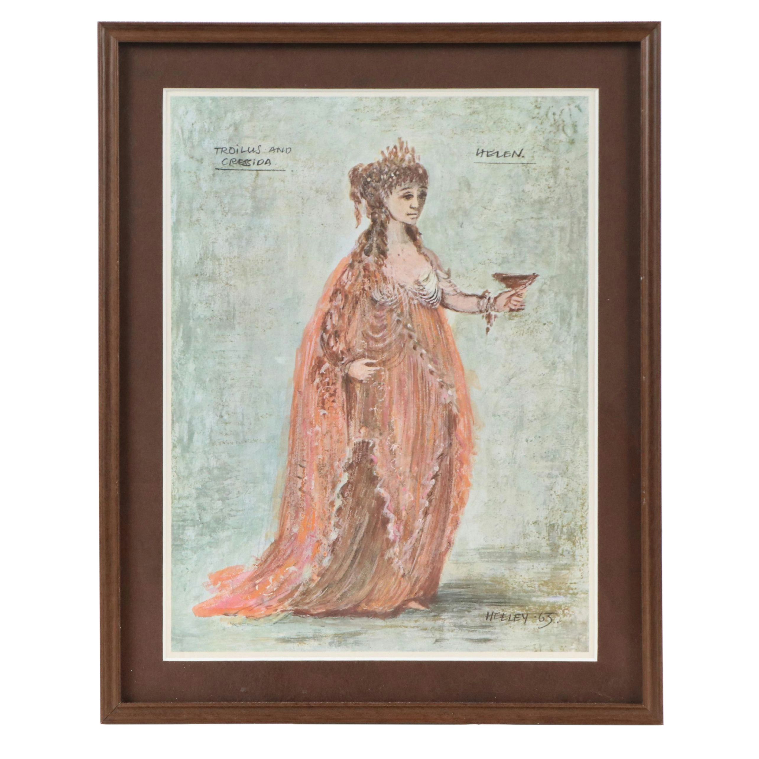 Desmond Heeley Offset Lithograph Costume Design Print, Circa 1963