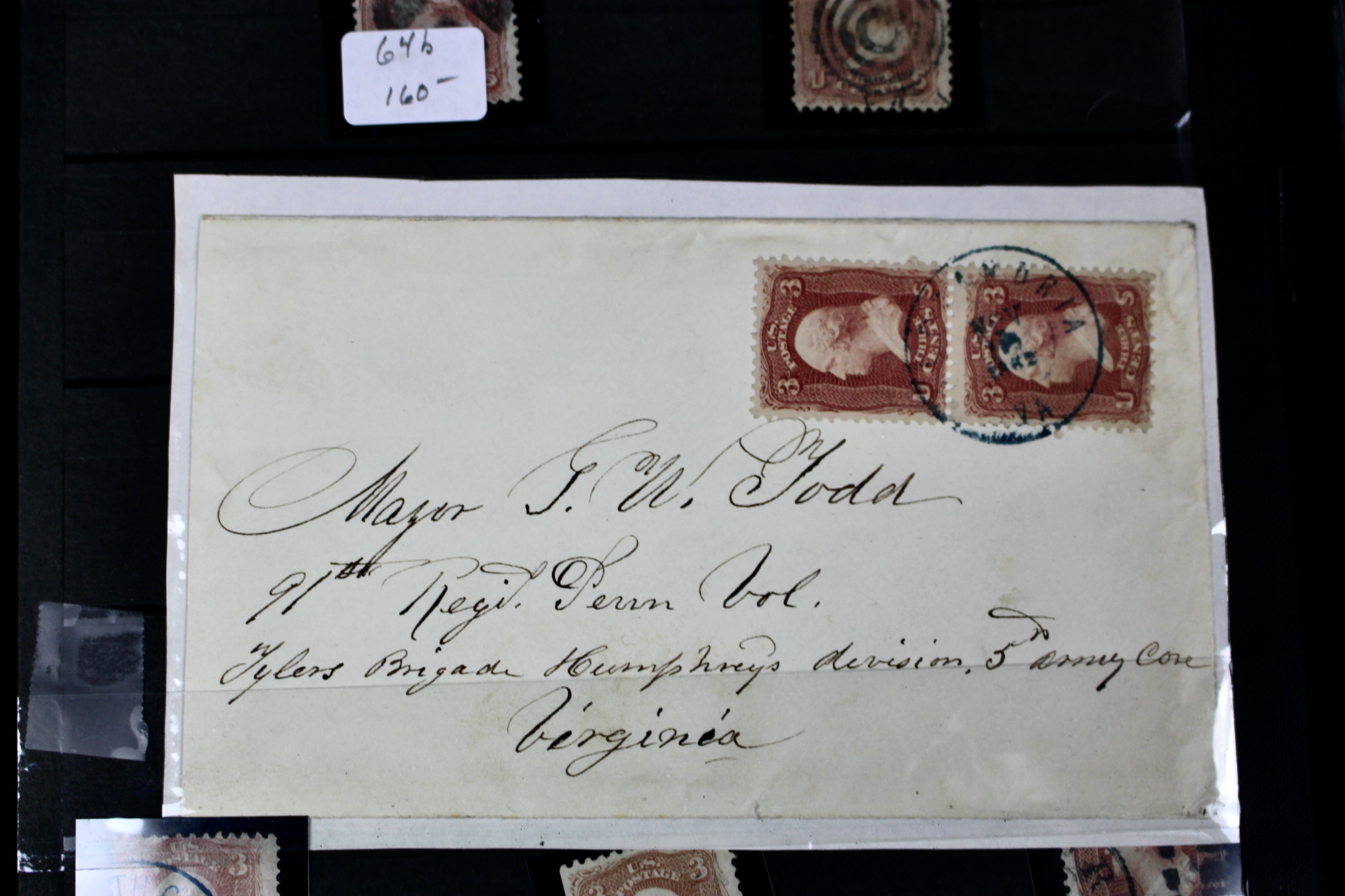 Very Early Collection of 29 3-Cent Washington Stamps, 11 with Grills, 6 Covers