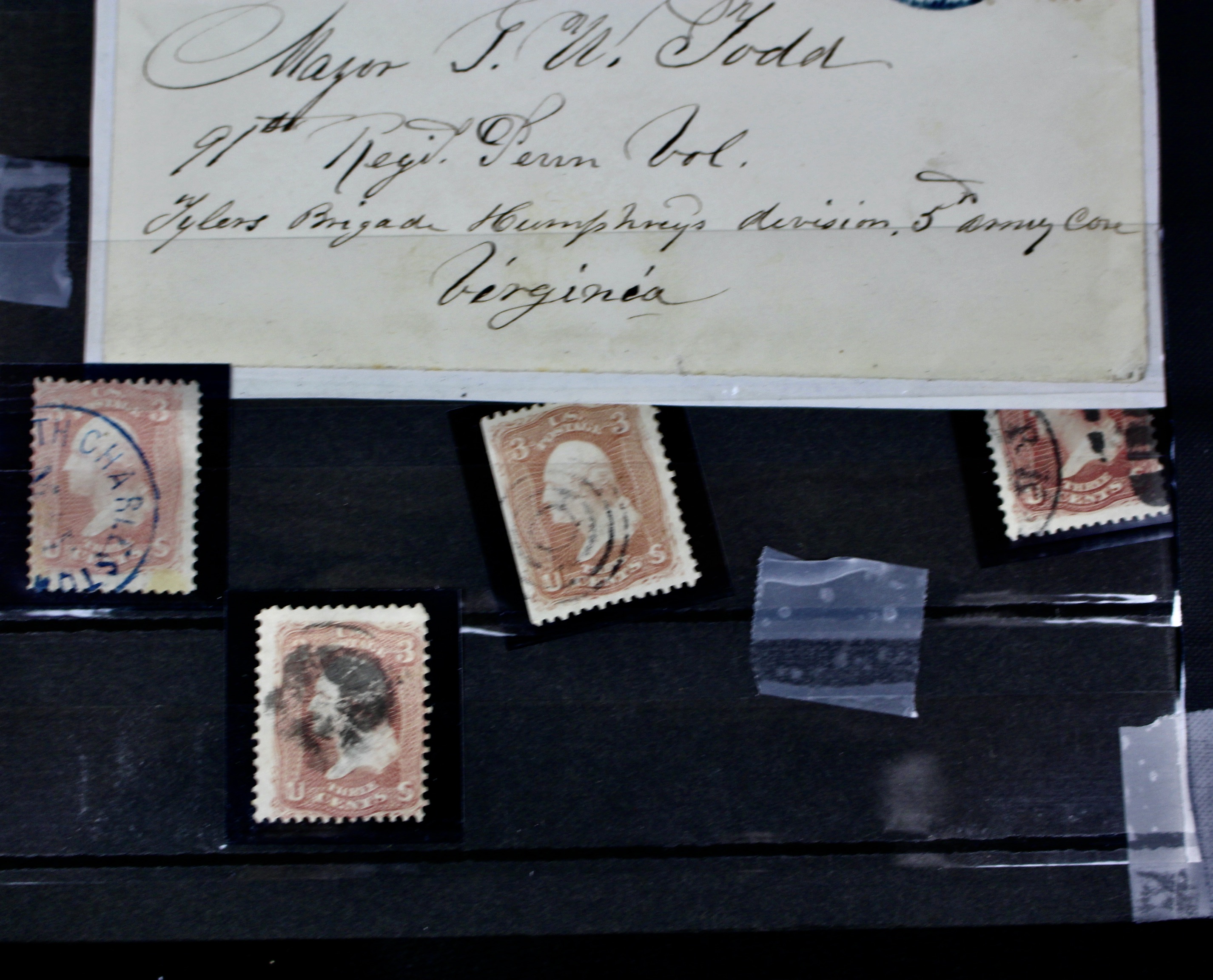 Very Early Collection of 29 3-Cent Washington Stamps, 11 with Grills, 6 Covers