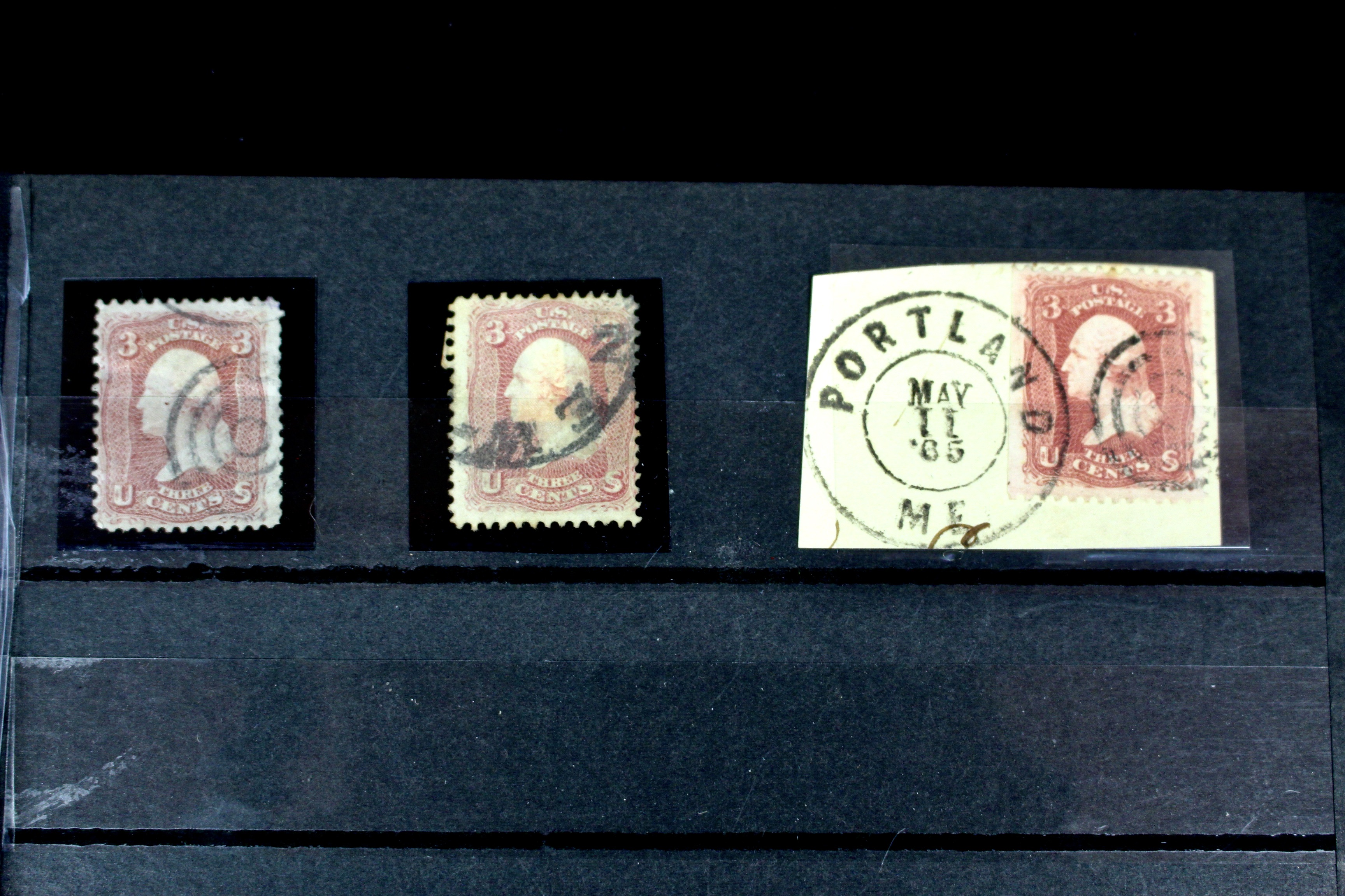 Very Early Collection of 29 3-Cent Washington Stamps, 11 with Grills, 6 Covers