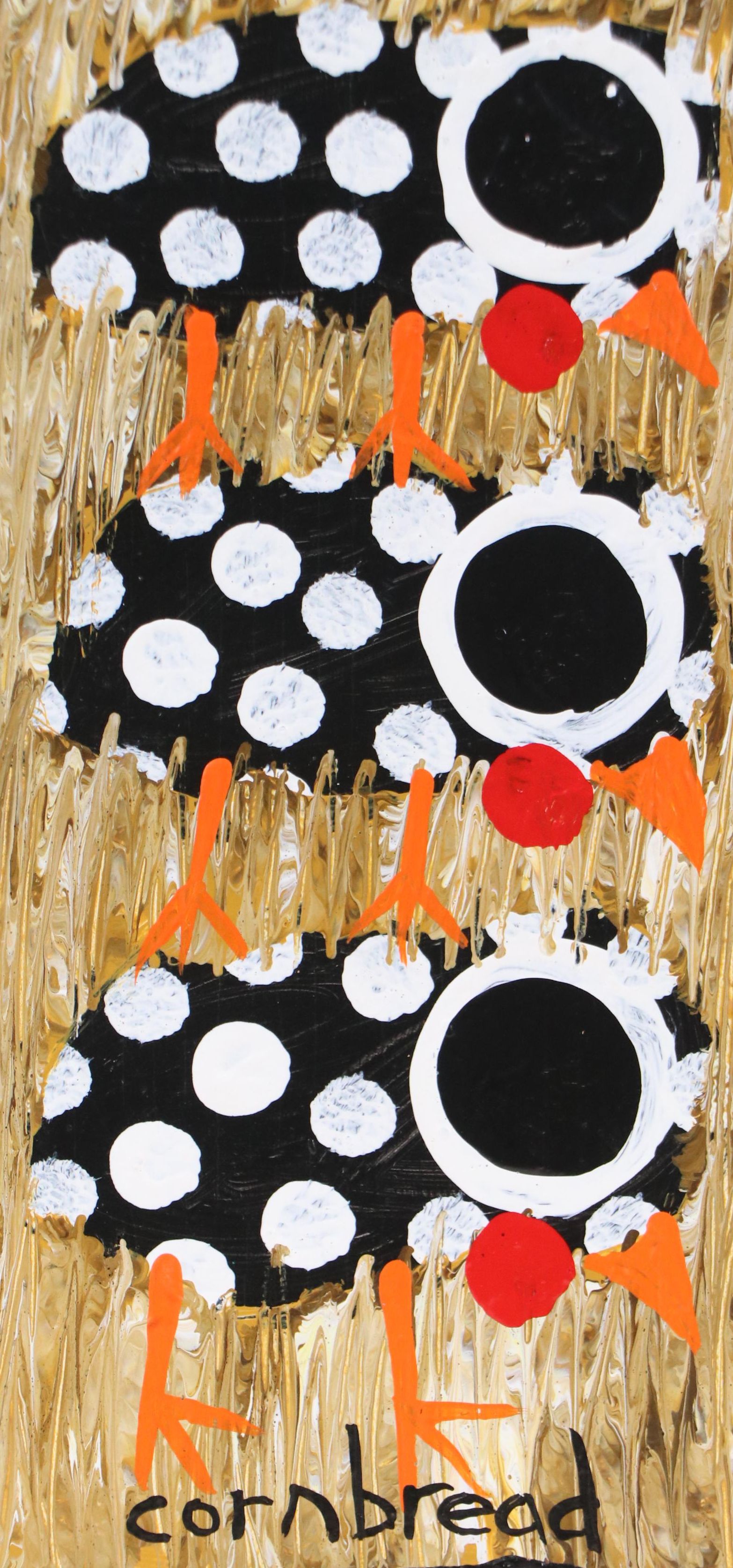 John “Cornbread” Anderson Folk Art Acrylic Painting "Chicks"