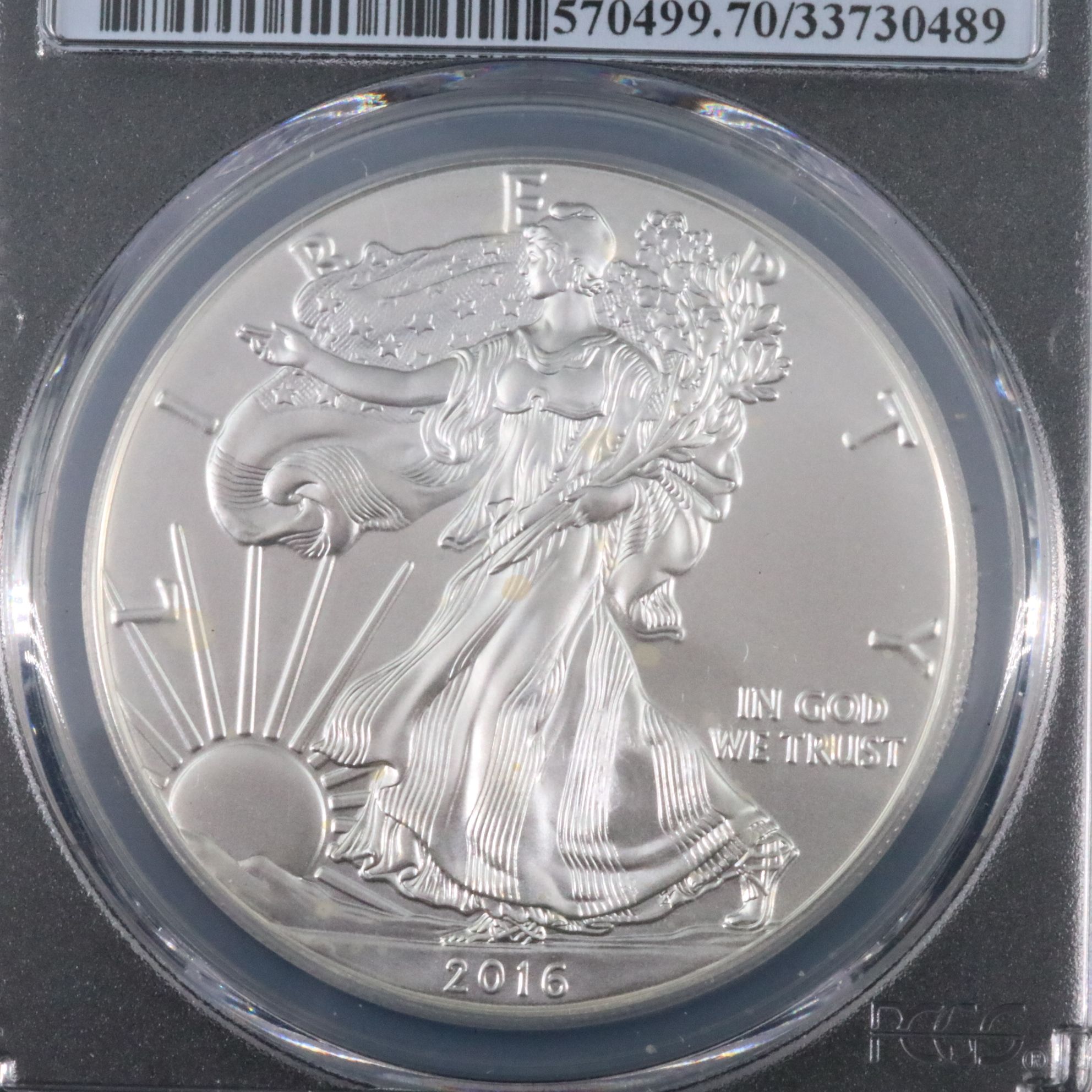 PCGS Graded MS70 2016-(W) $1 American Silver Eagle First Strike