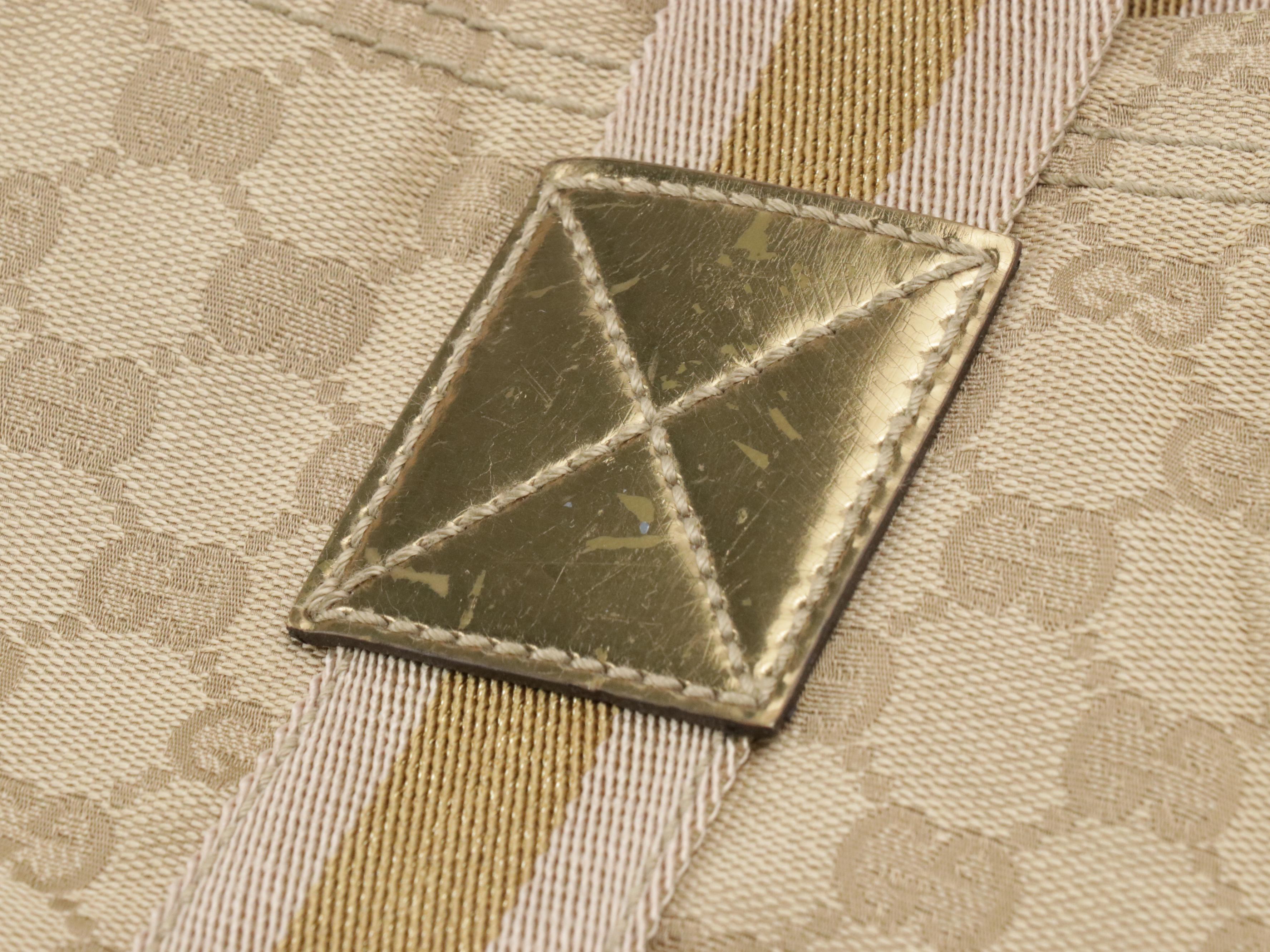 Gucci Web Accented Tote in Beige GG Canvas