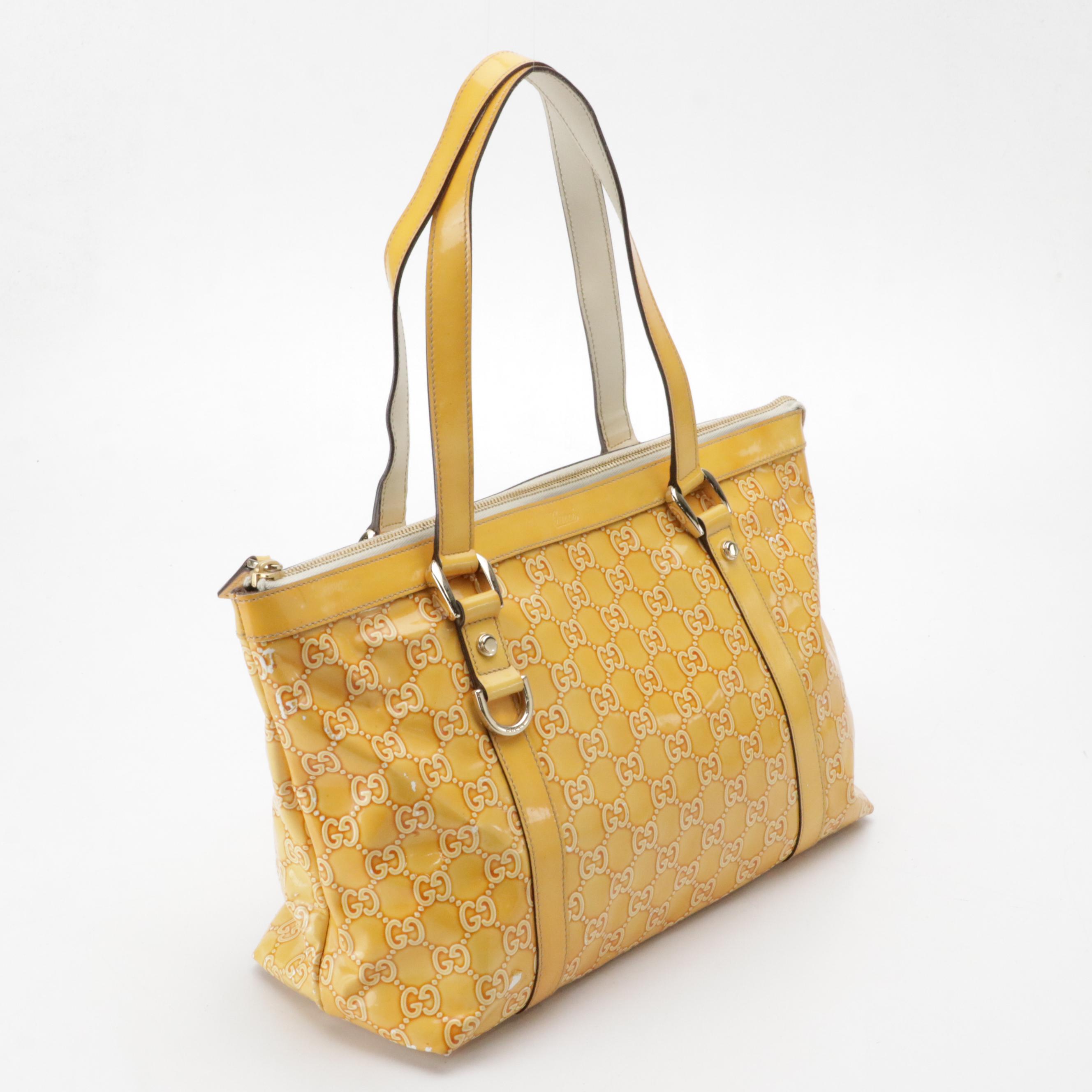 Gucci Abbey Medium Zip Tote in Guccissima Patent Leather