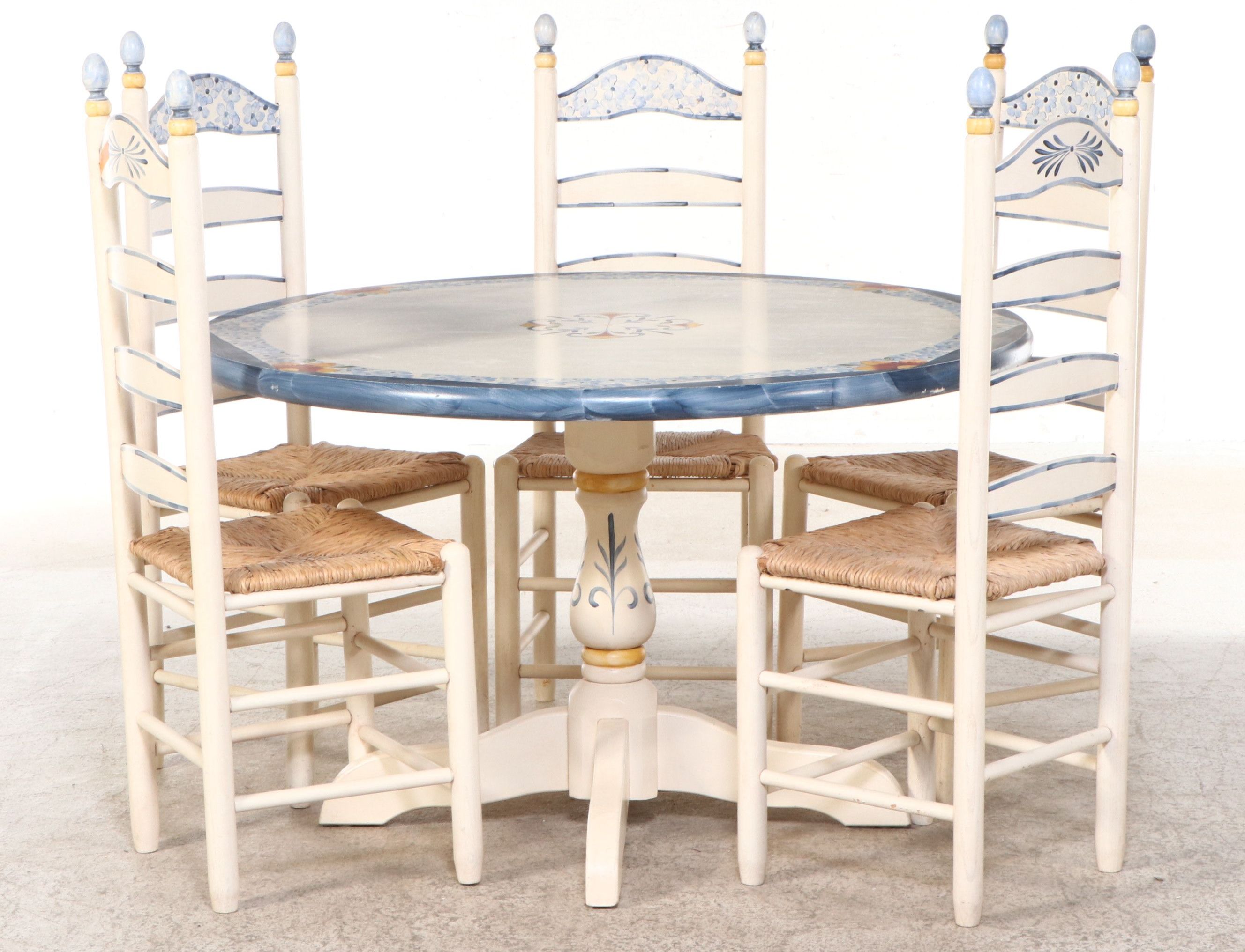 Six-Piece Painted Wood Dining Set