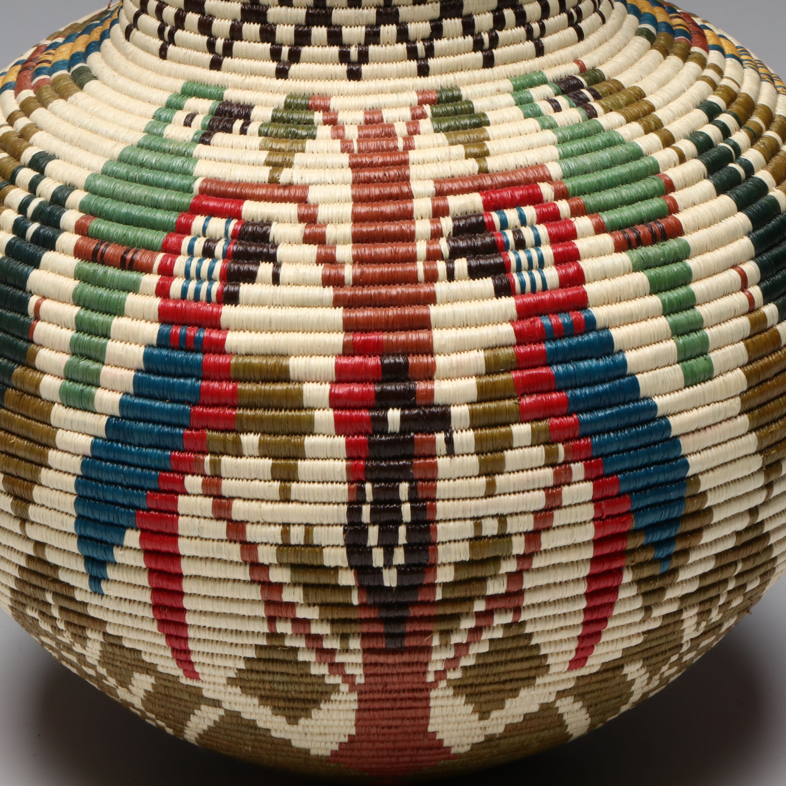 Darien Rainforest Emberá-Wounaan Polychrome Baskets Depicting Tropical Birds