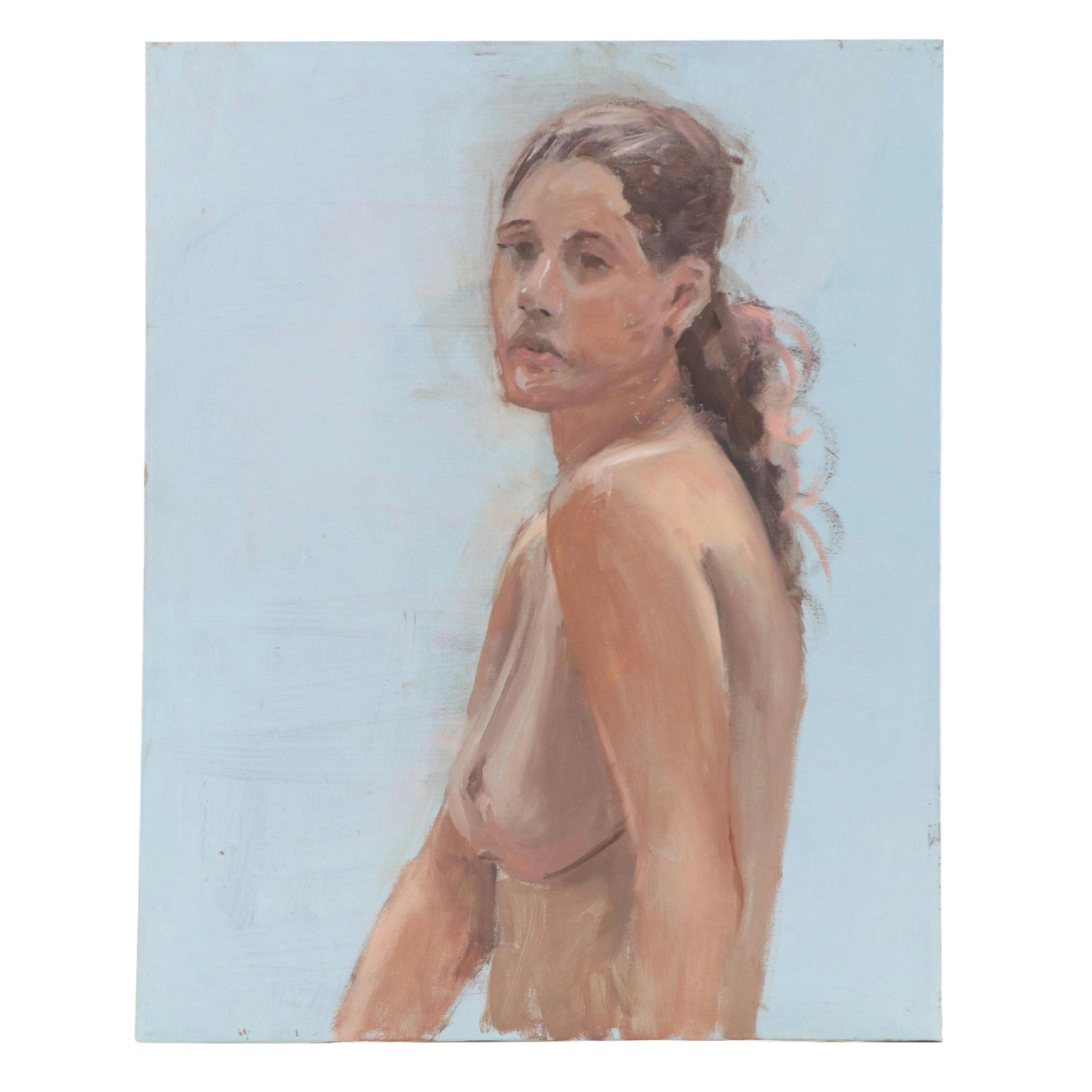 Portrait Oil Painting of Female Nude