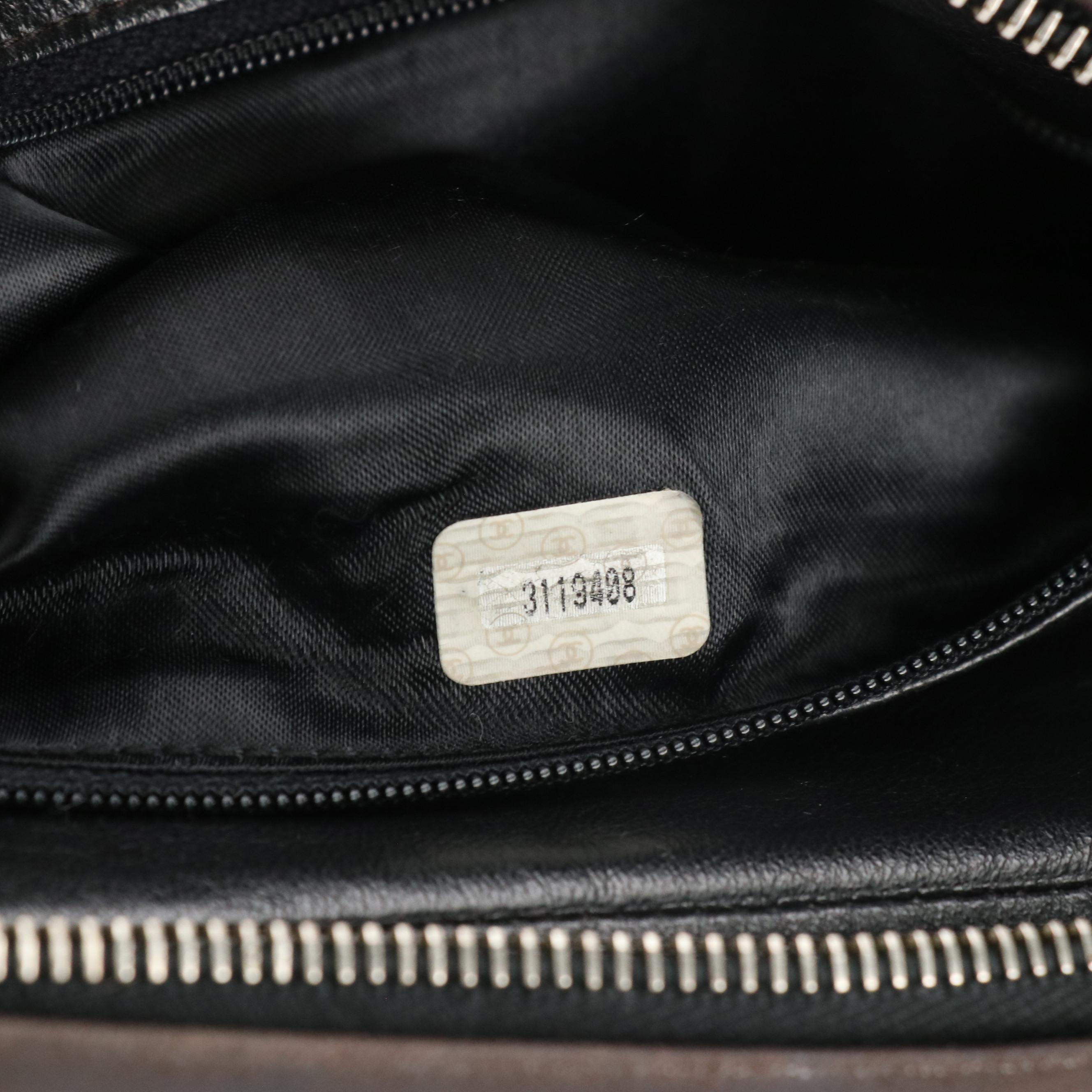 Chanel CC Stitched Flap Tassel Zip Shoulder Bag in Black Lambskin Leather