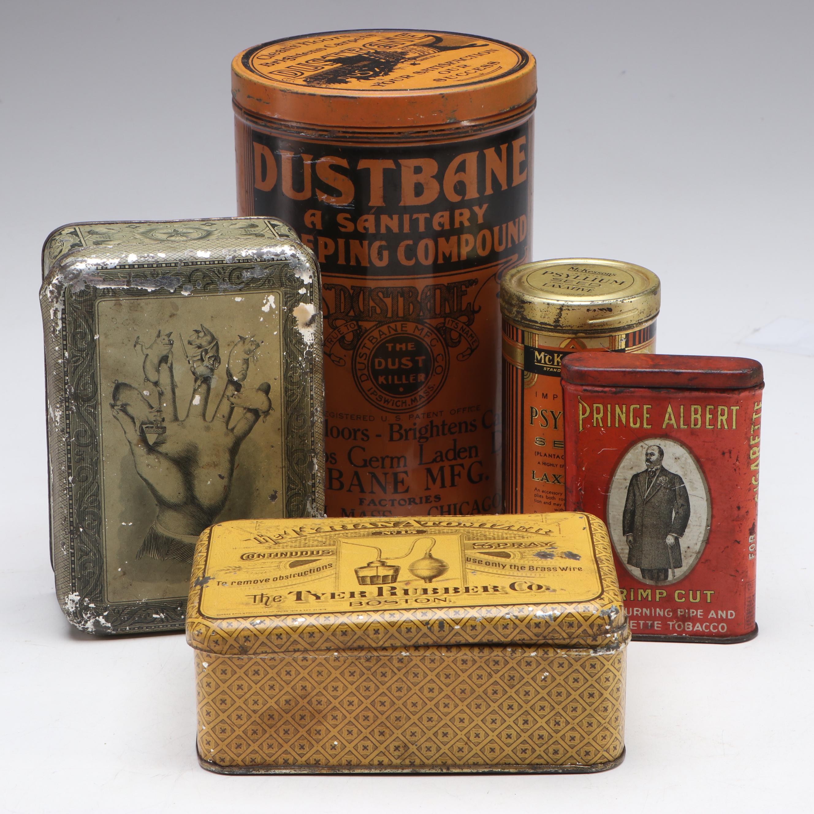 Somers Bros. with Other Tins and Canisters, Late 19th/Early 20th C.