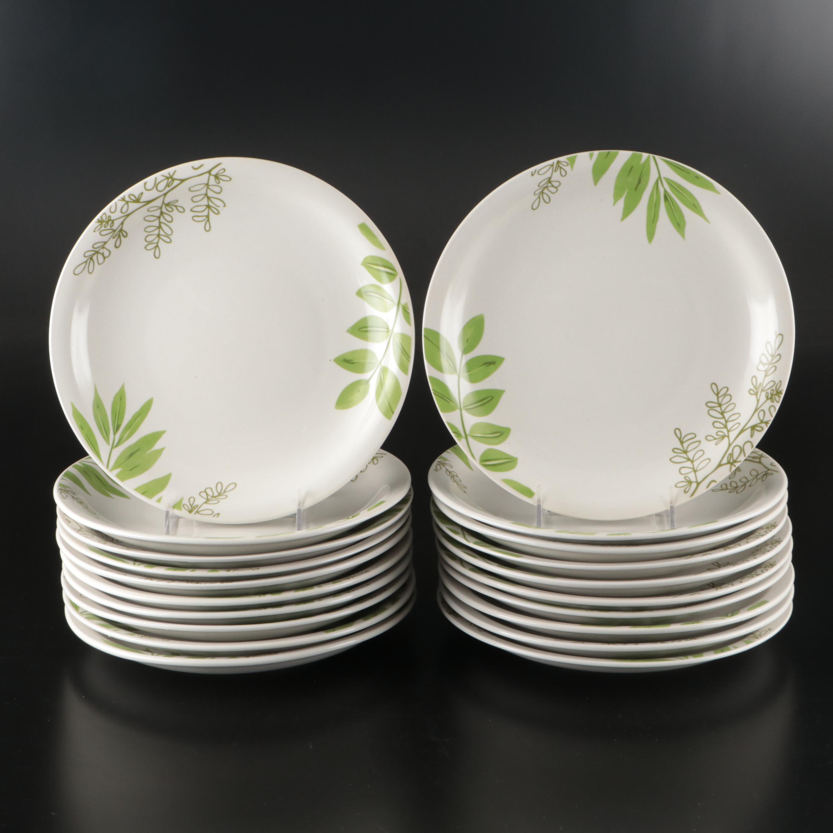 Royal Norfolk Leaf Pattern Ceramic Dinner Plates
