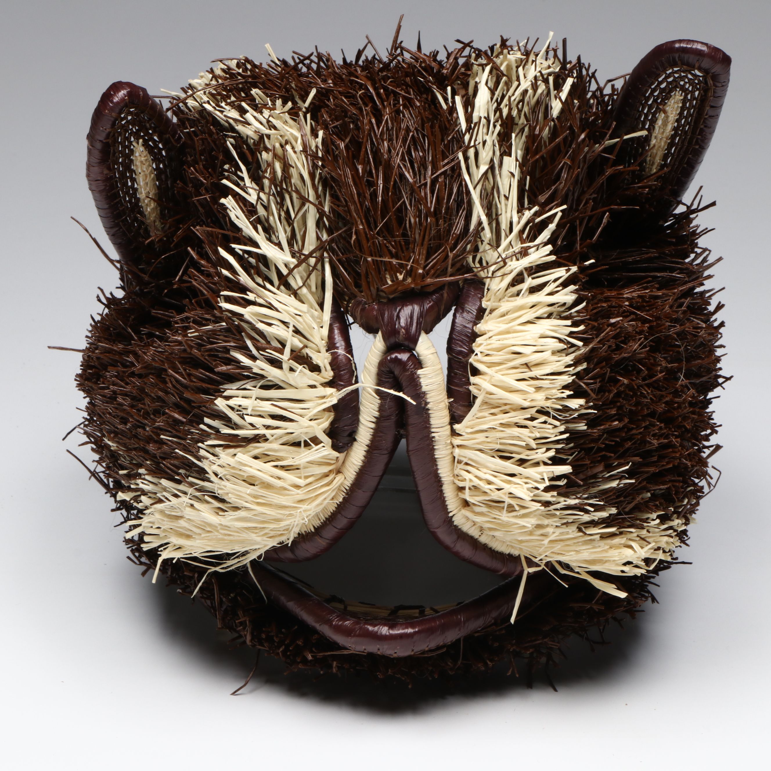 Panamanian Emberá-Wounaan Chunga Fiber Sheep and Porcupine Basketry Masks