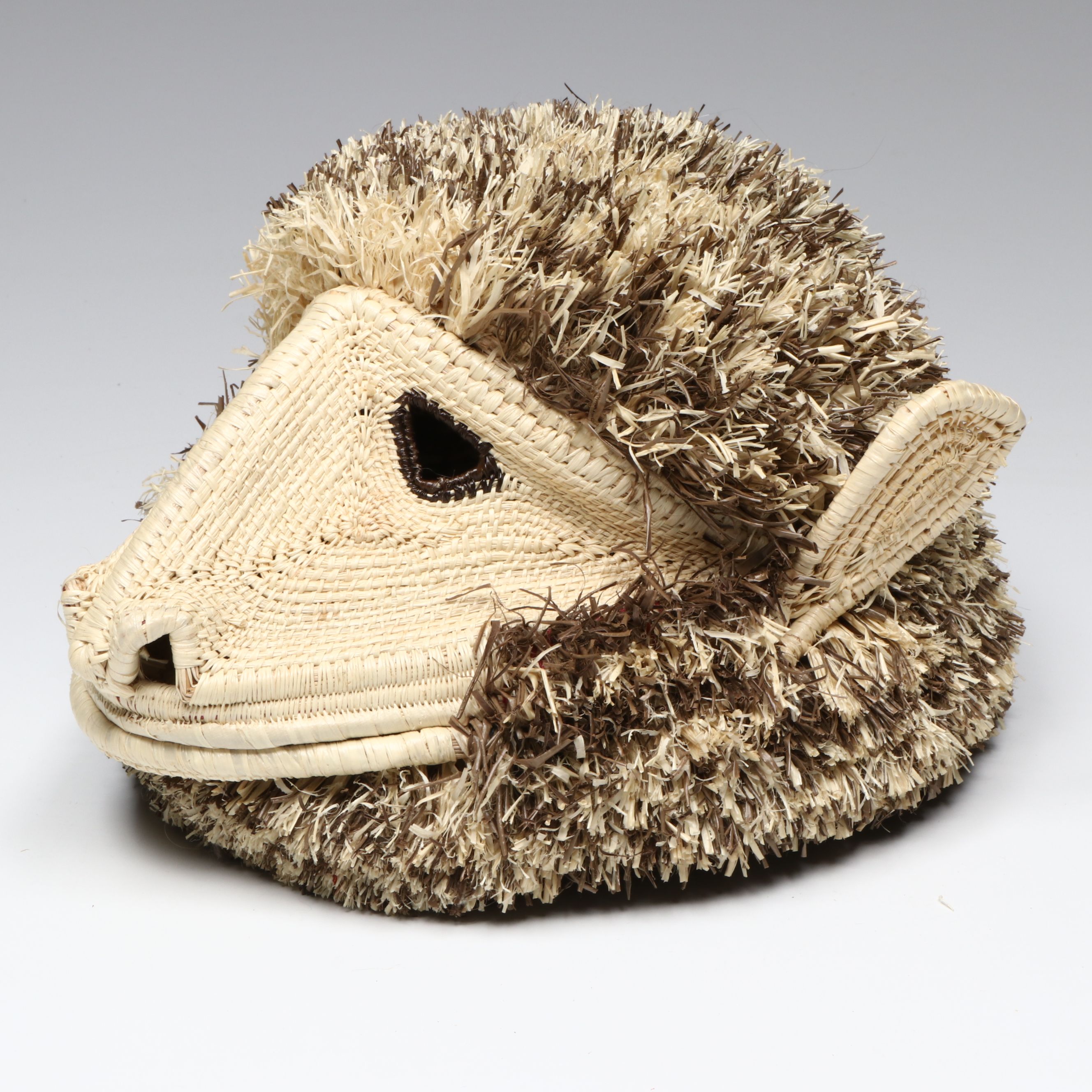Panamanian Emberá-Wounaan Chunga Fiber Sheep and Porcupine Basketry Masks