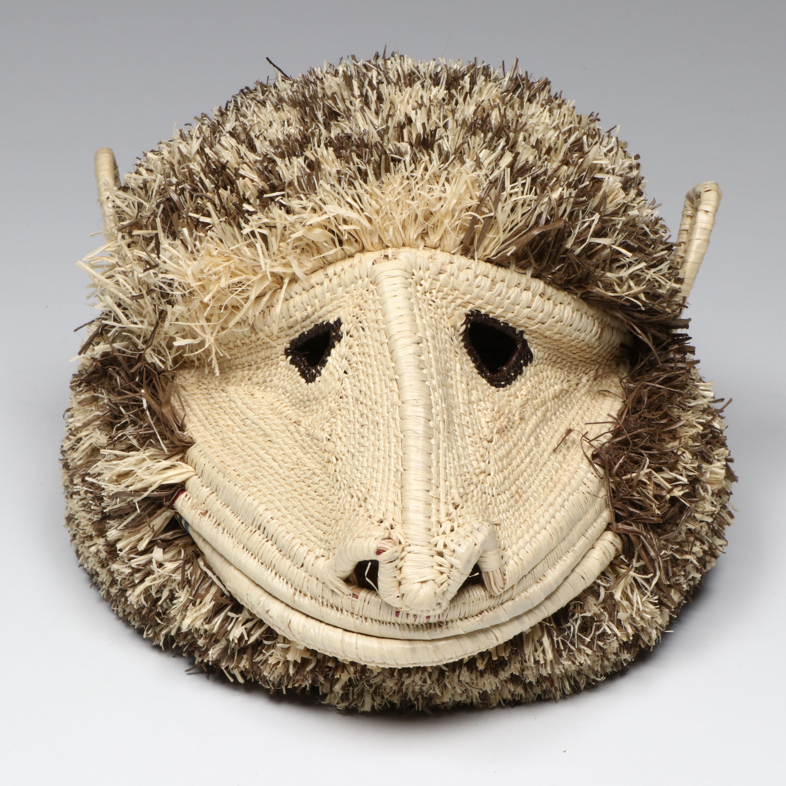Panamanian Emberá-Wounaan Chunga Fiber Sheep and Porcupine Basketry Masks