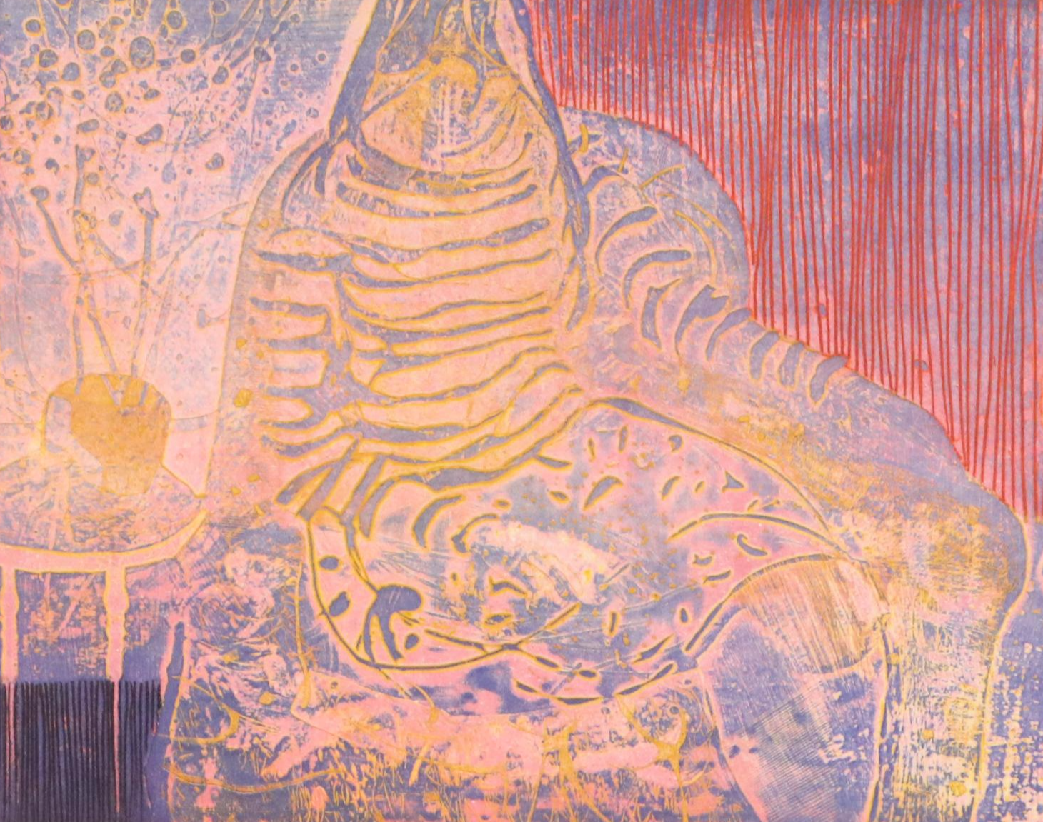 Walter Sorge Color Etching with Aquatint "Seated Figure," 20th Century