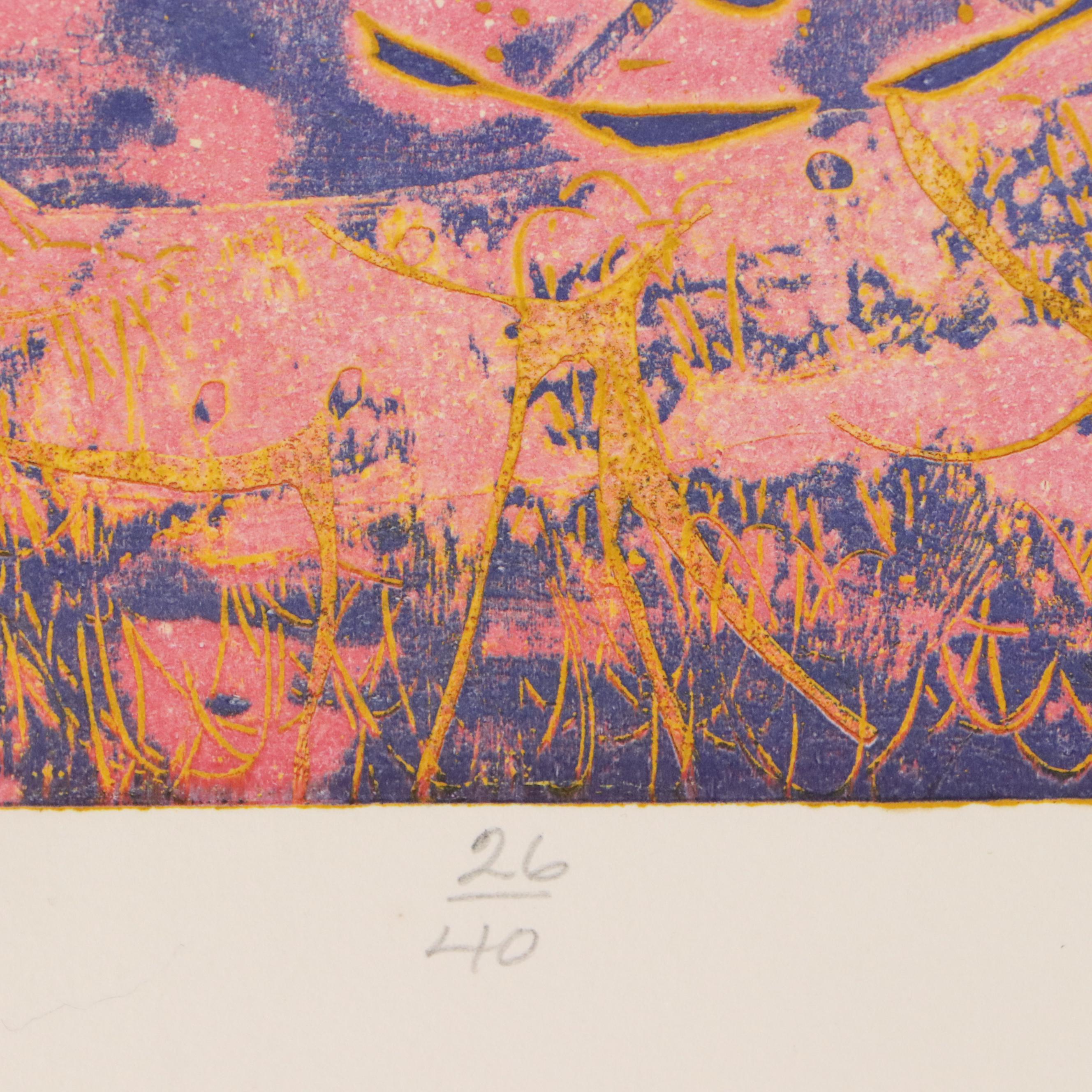 Walter Sorge Color Etching with Aquatint "Seated Figure," 20th Century