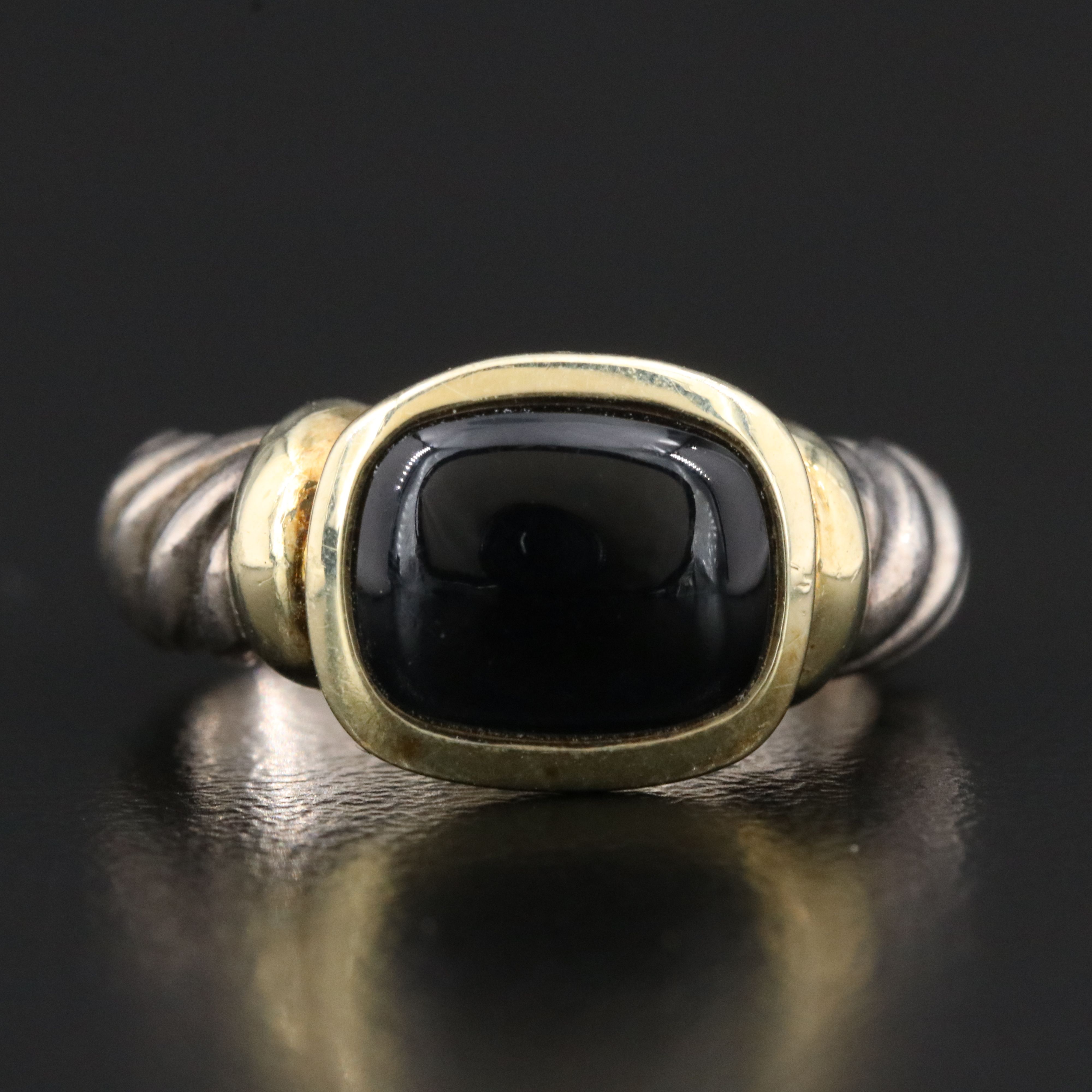 David Yurman Noblesse Sterling,14K and Black Onyx Ring