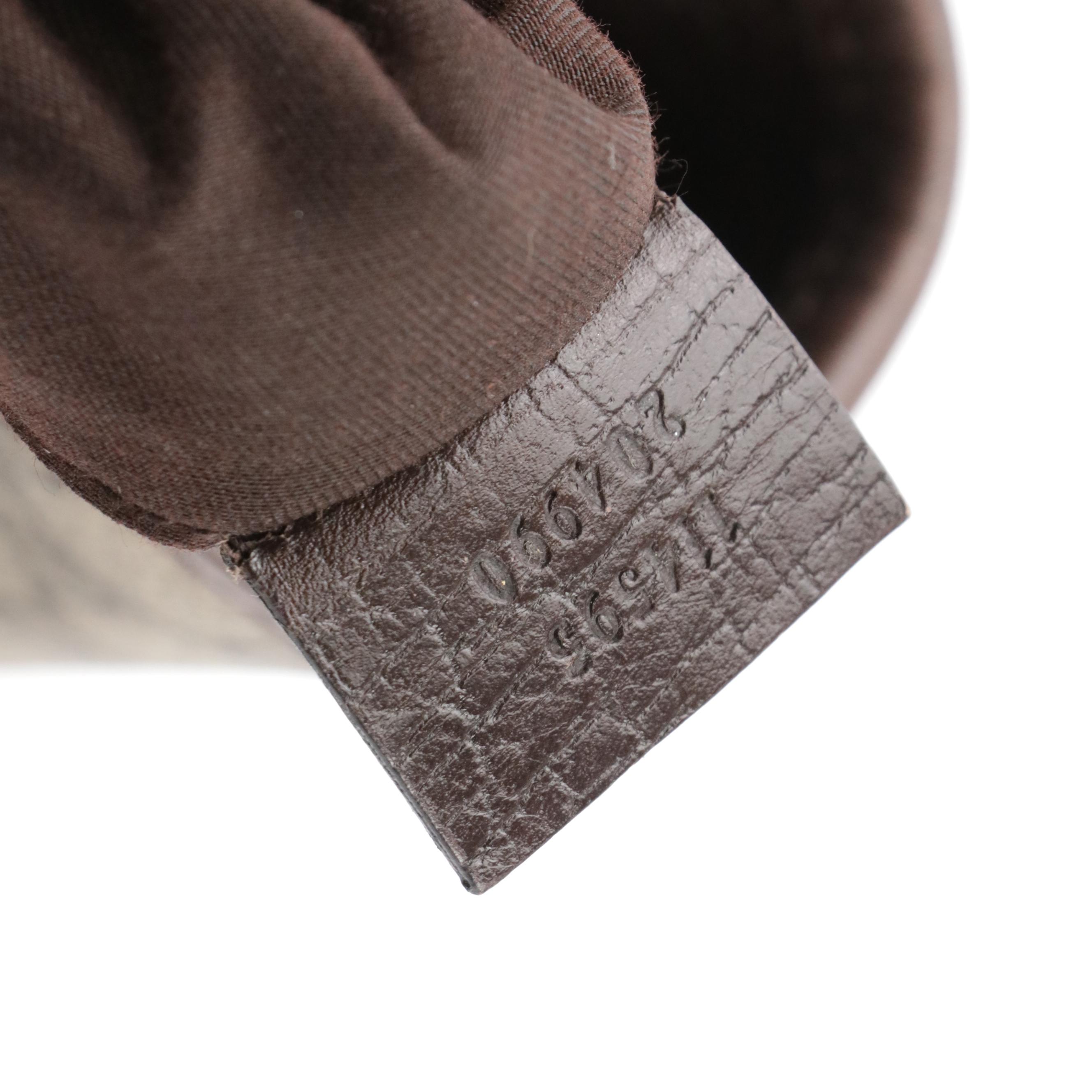 Gucci Zip Tote in GG Supreme Canvas and Brown Leather