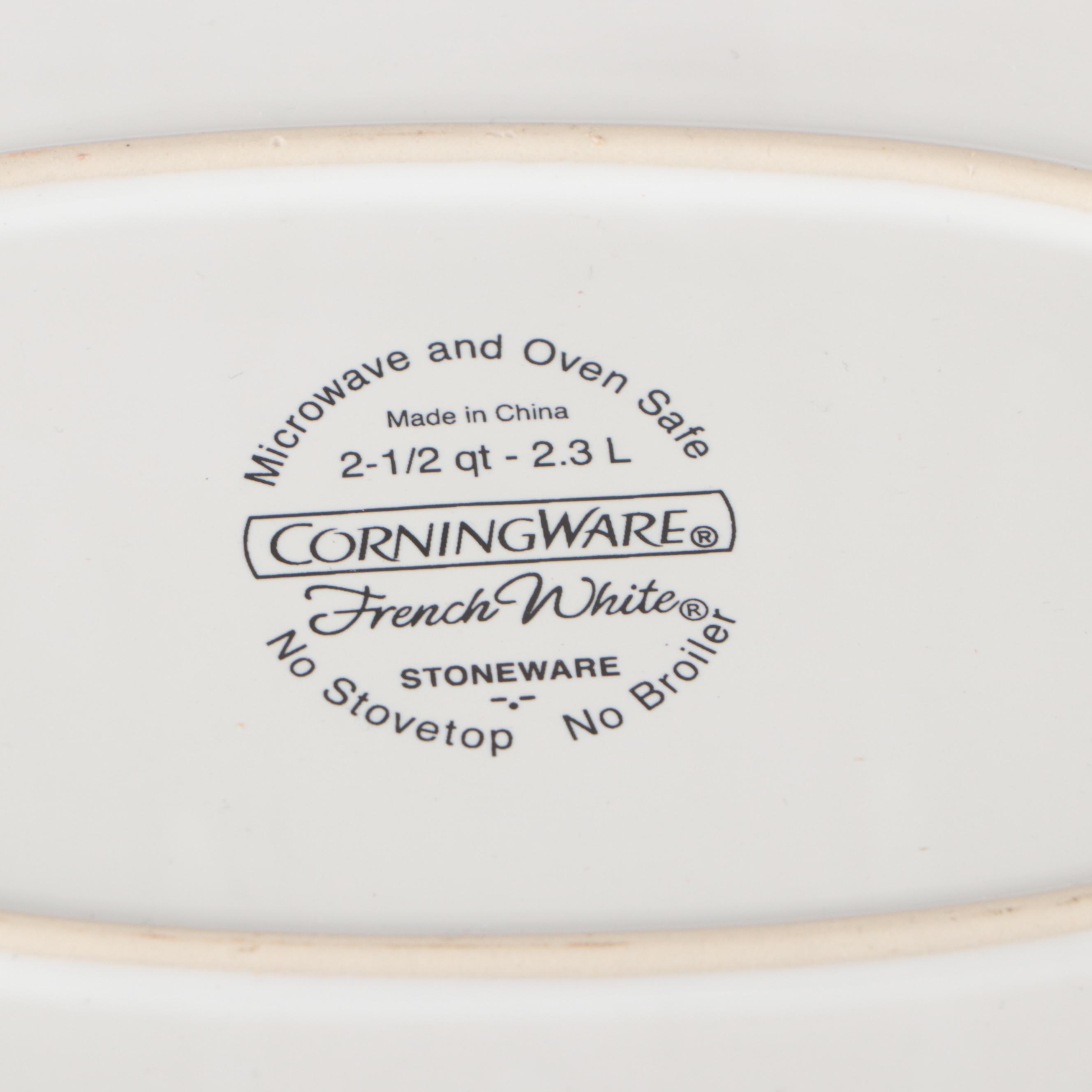 Anchor Hocking "Fire-King" Glass Bakeware and CorningWare "French White" Dishes