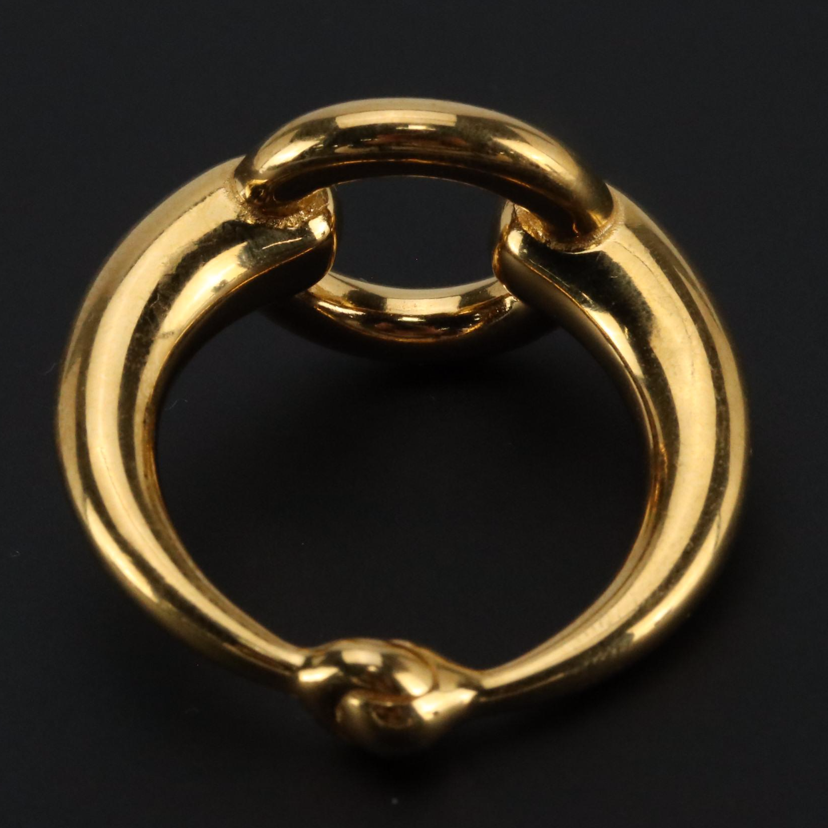Hermès Gold Plated Horse Bit Scarf Ring