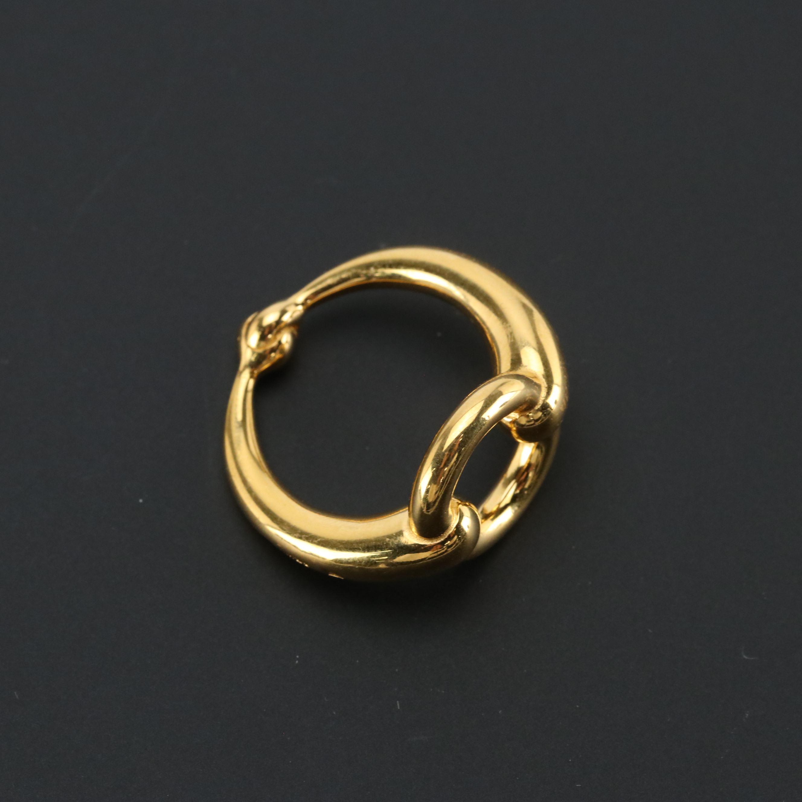 Hermès Gold Plated Horse Bit Scarf Ring