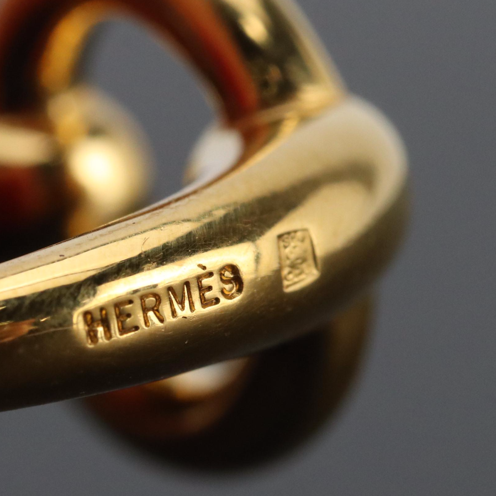 Hermès Gold Plated Horse Bit Scarf Ring