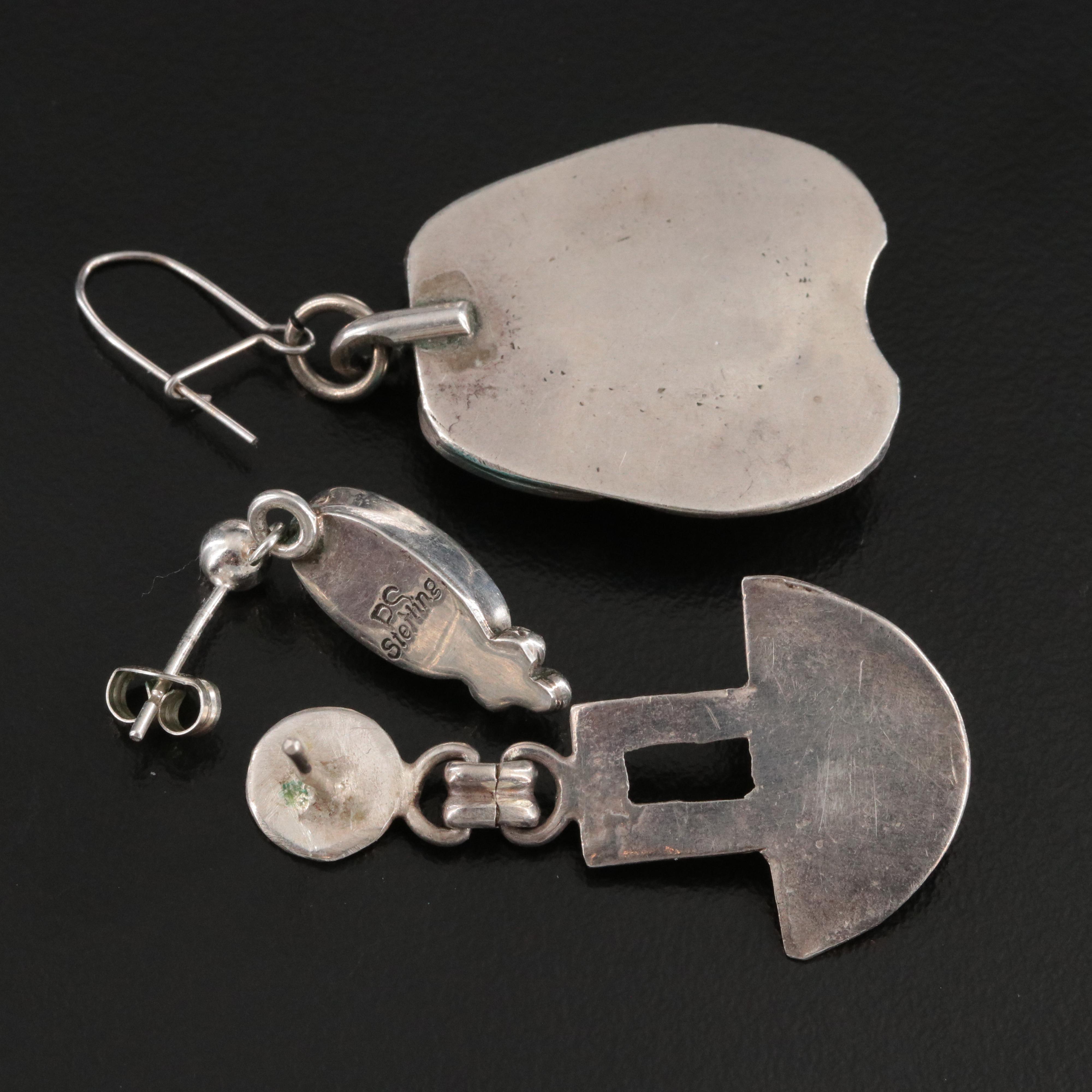 Sterling Turquoise Earrings Featuring Southwestern Design