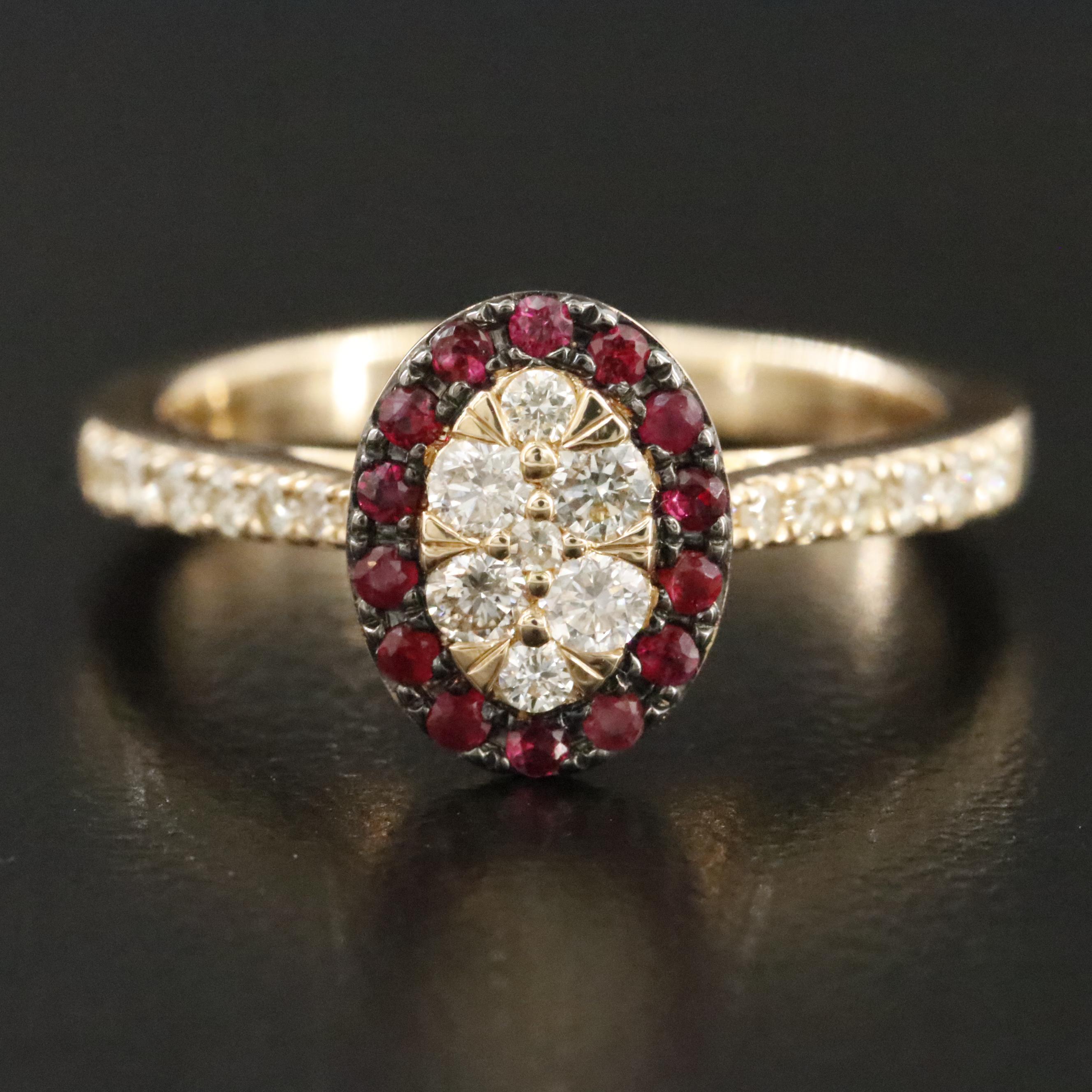 14K Diamond and Ruby Ring