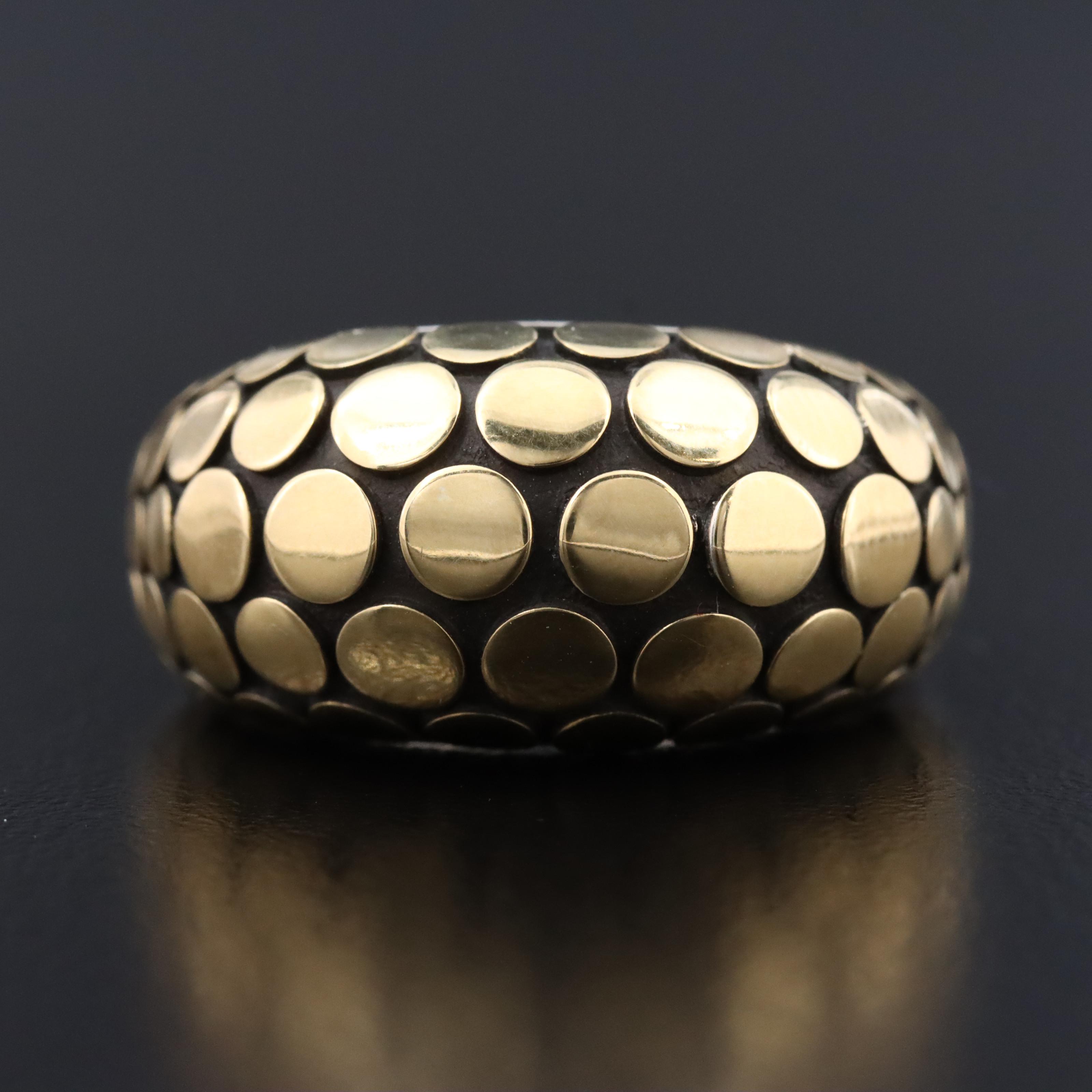 John Hardy Dot Sterling Dome Ring with 18K Bonded Gold Accents