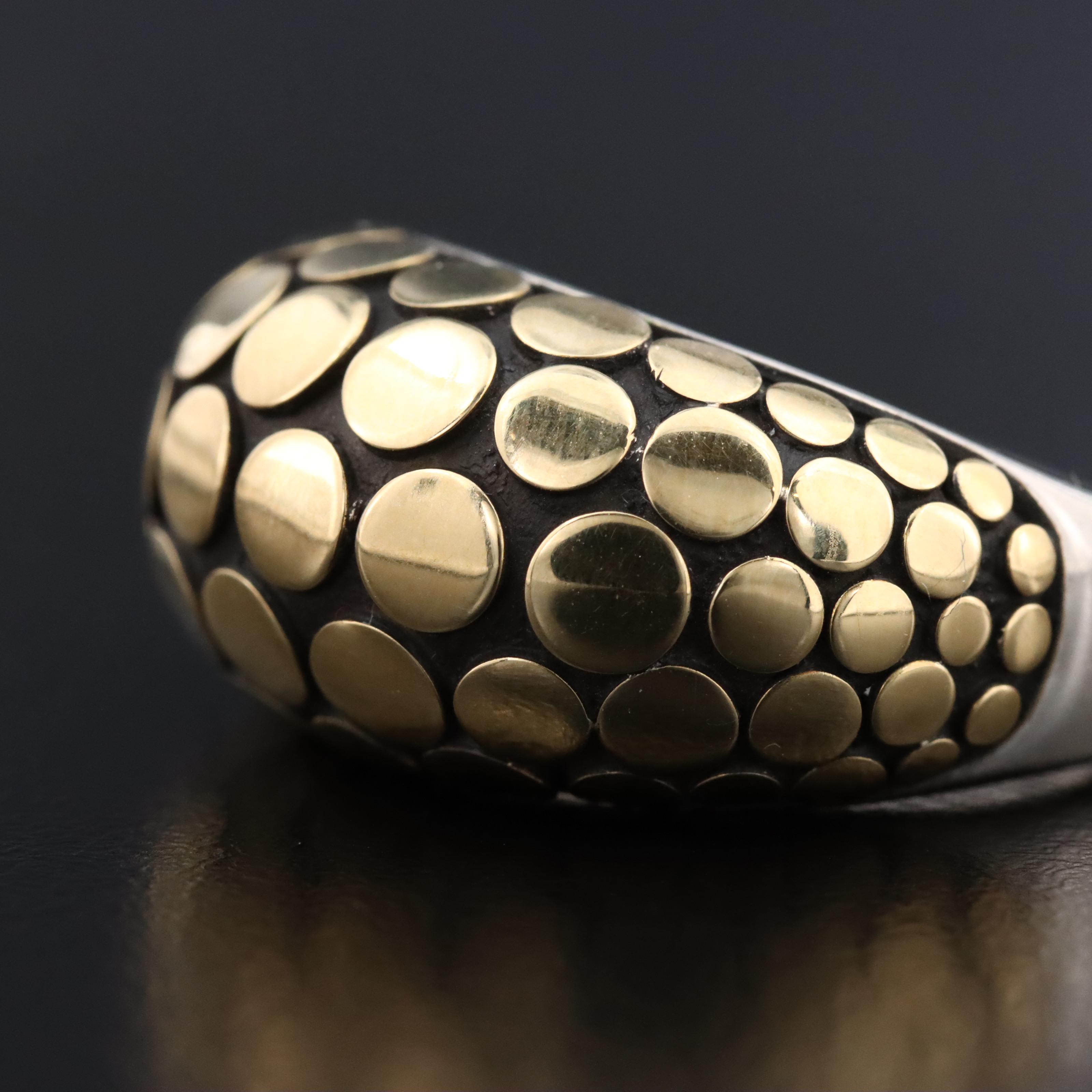 John Hardy Dot Sterling Dome Ring with 18K Bonded Gold Accents