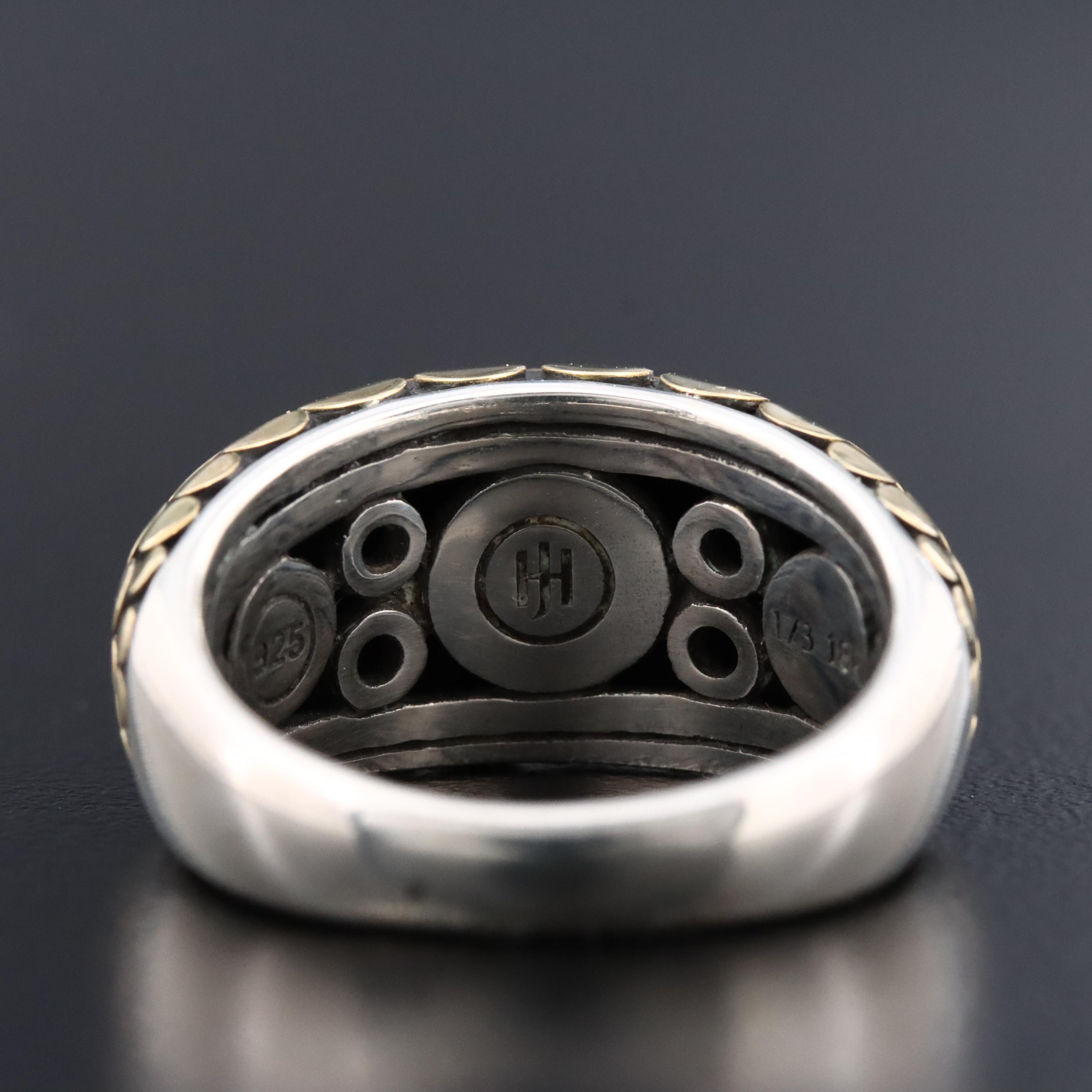 John Hardy Dot Sterling Dome Ring with 18K Bonded Gold Accents