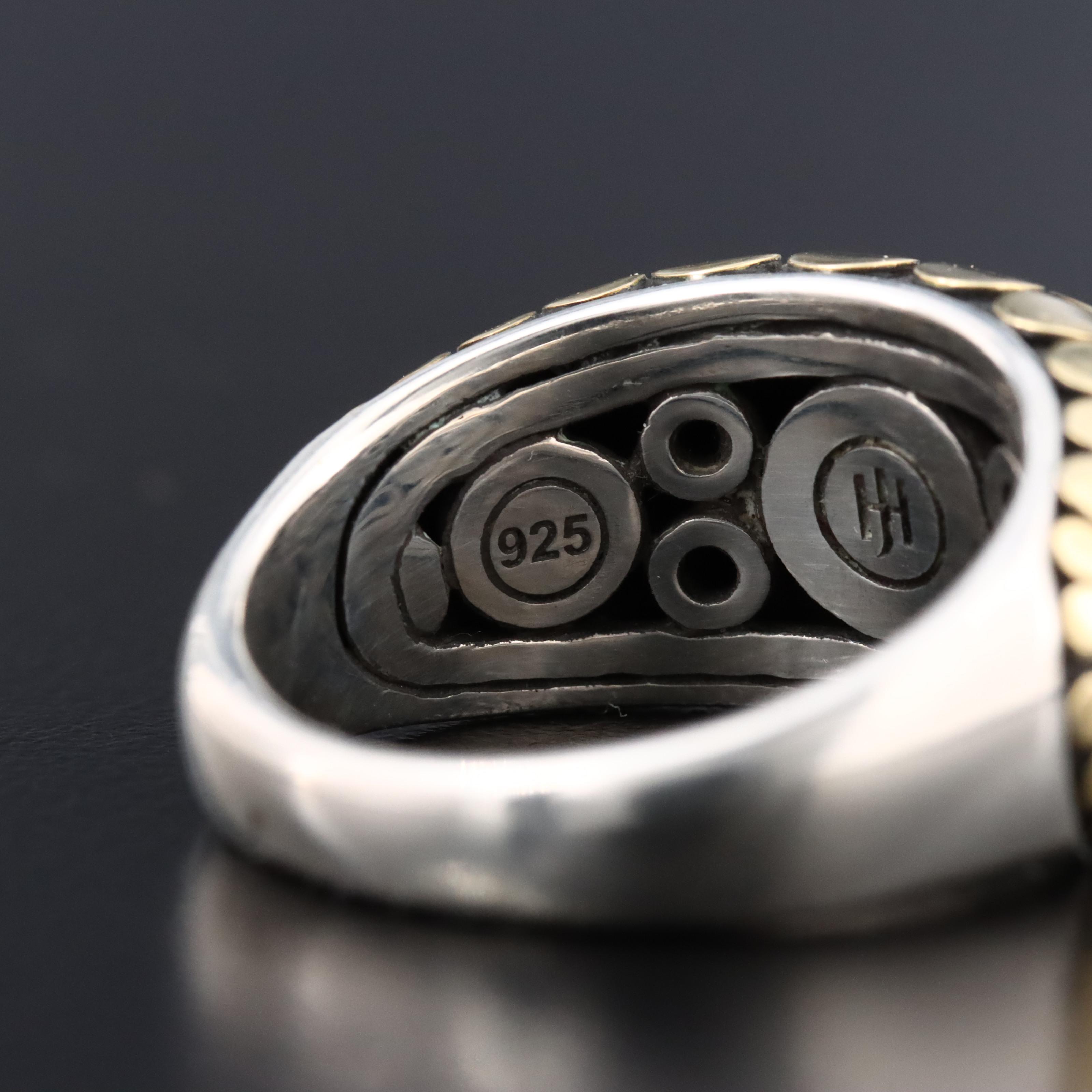 John Hardy Dot Sterling Dome Ring with 18K Bonded Gold Accents