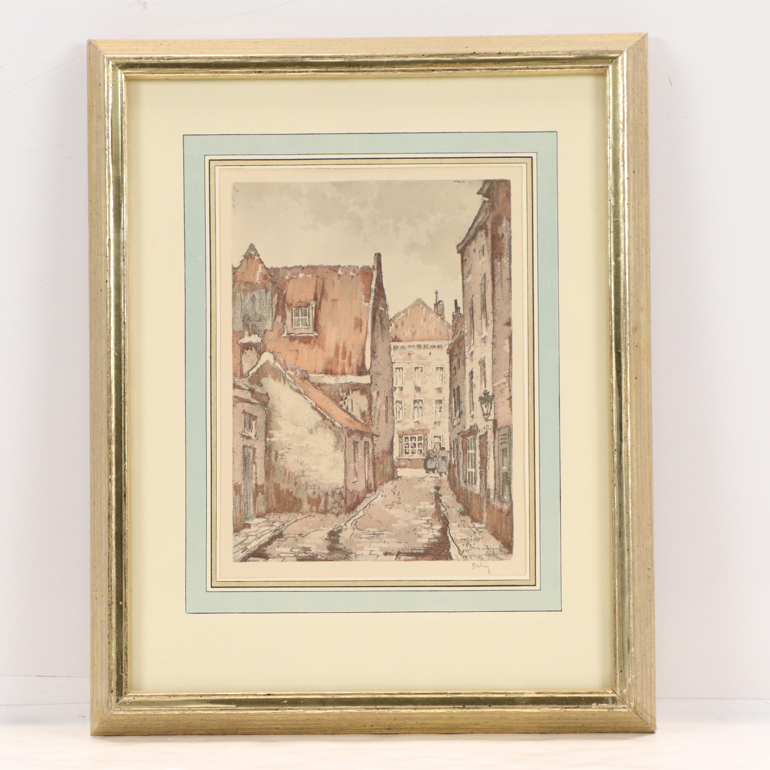 After Roger Hebbelinck "Belin" Offset Lithographs, Mid-20th Century