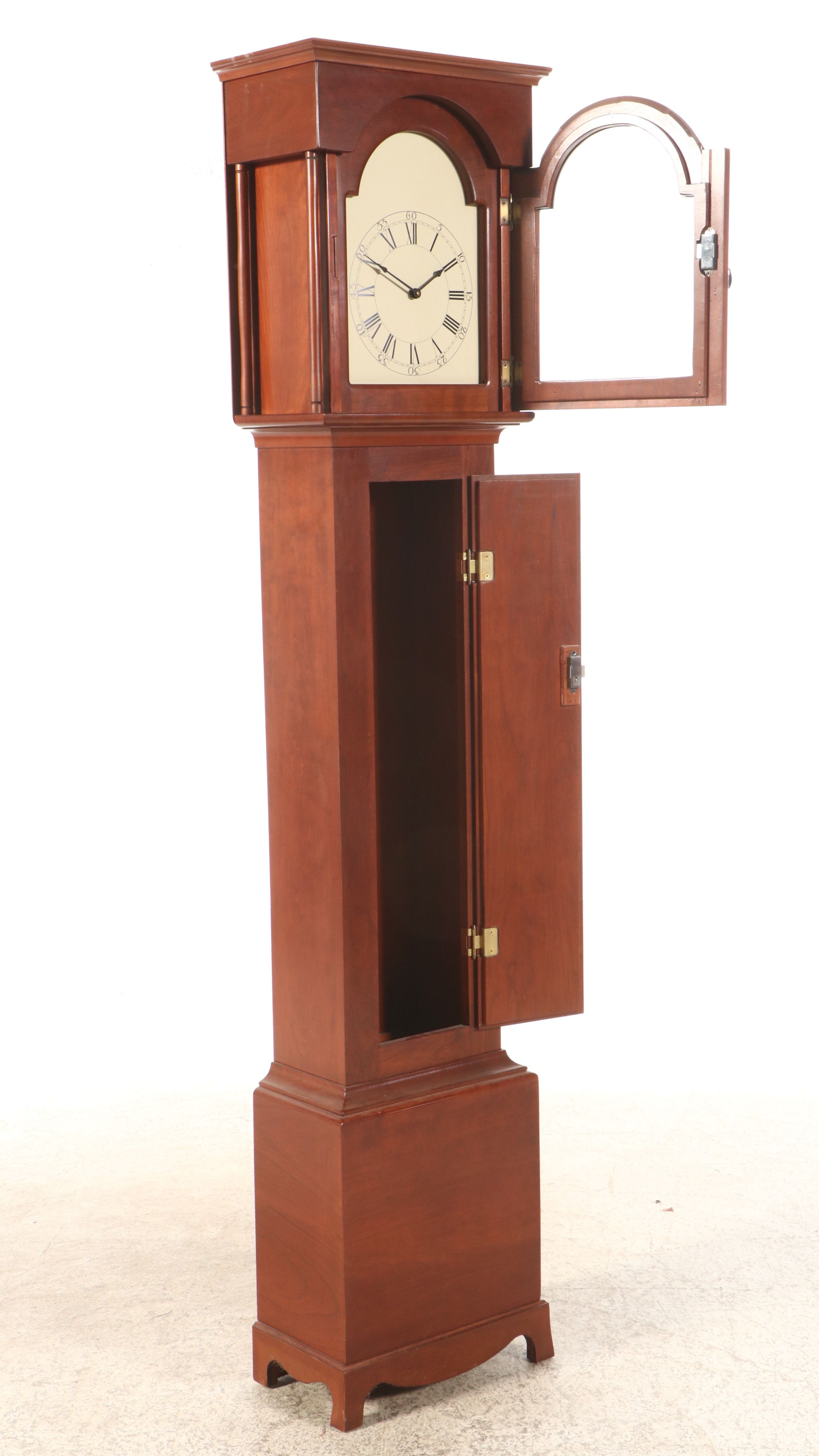 Federal Style Walnut Finish Longcase Clock, 21st Century