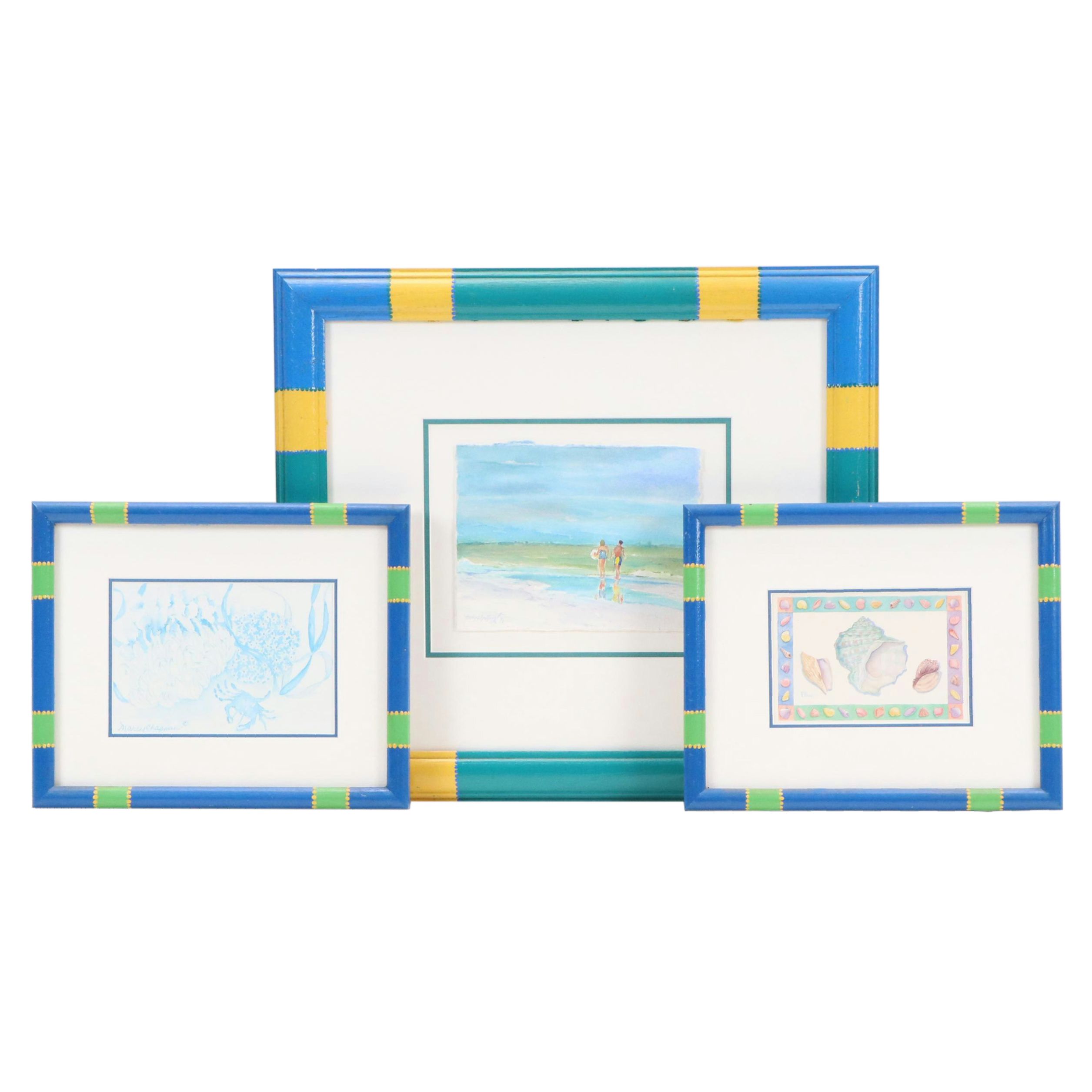 Various Artists Beach Themed Painting and Prints, Circa 2000