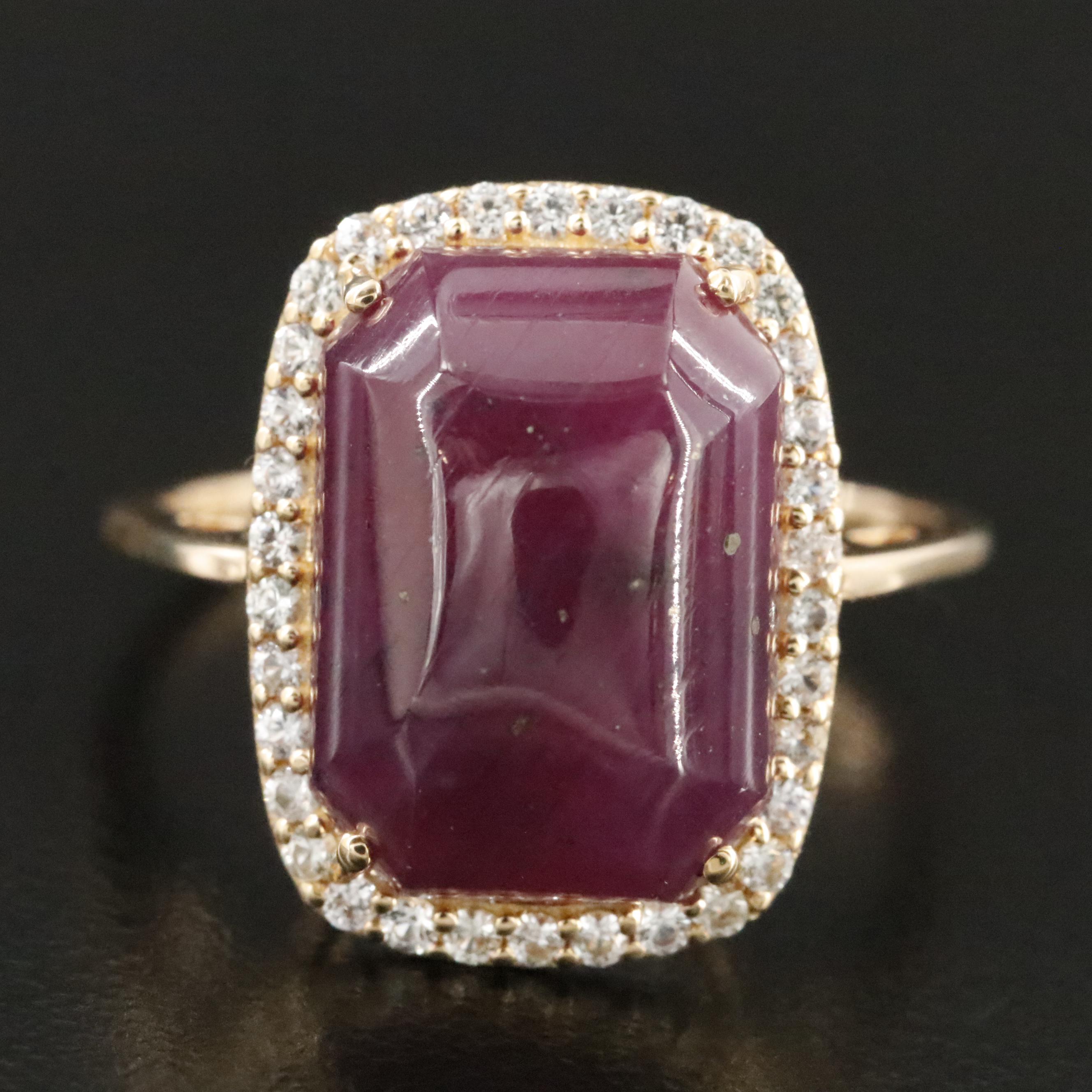 14K Ruby and Moissanite Ring