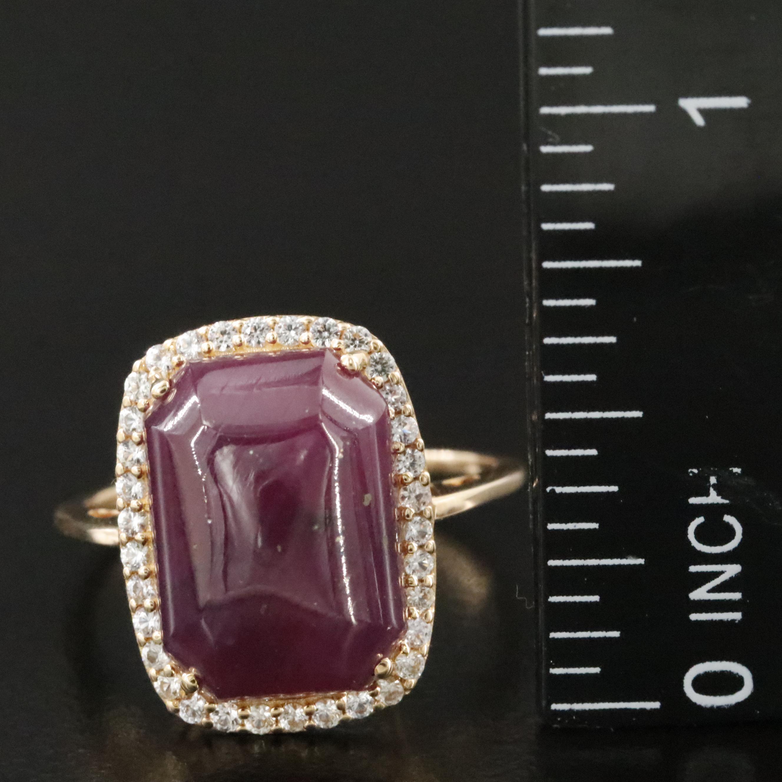 14K Ruby and Moissanite Ring