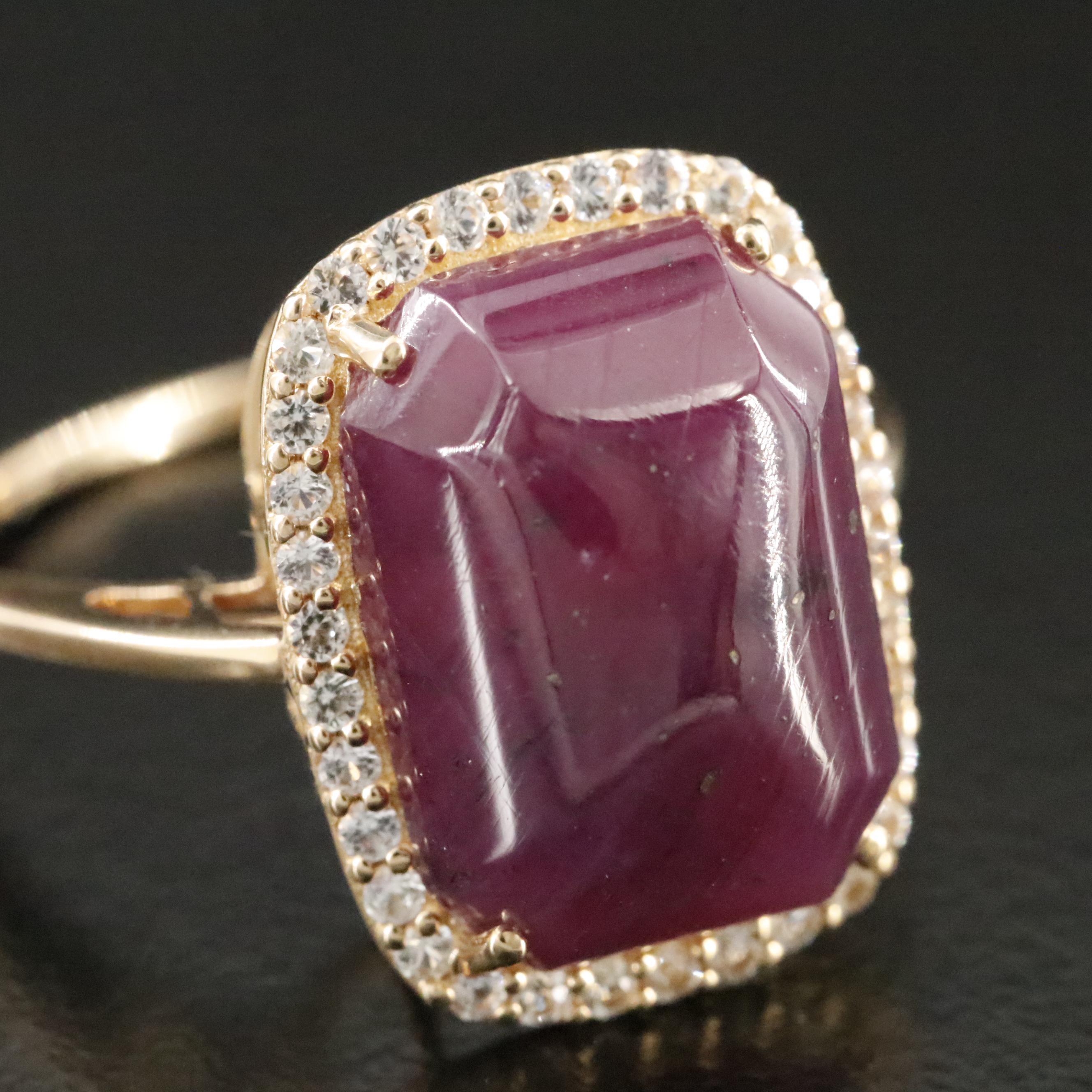 14K Ruby and Moissanite Ring
