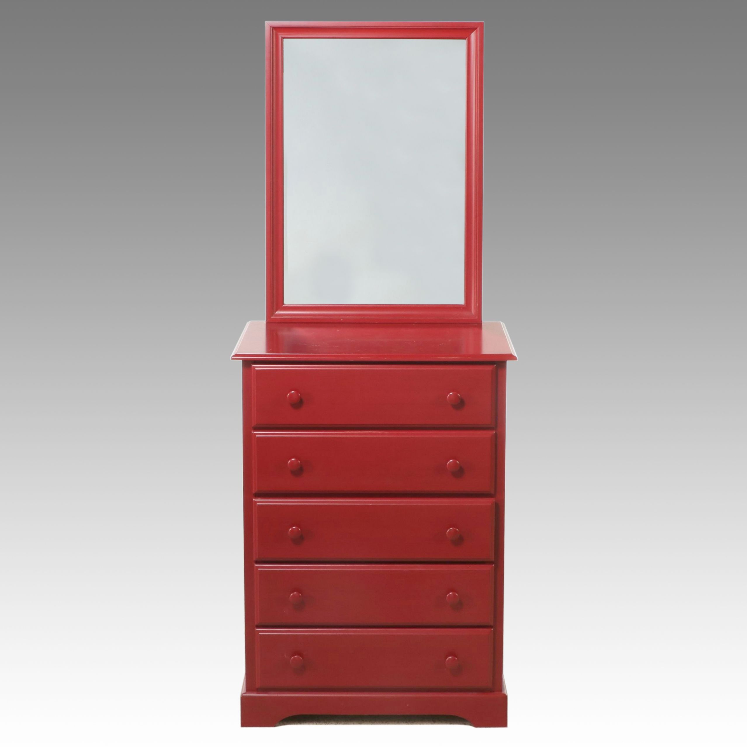 Riverside Colonial Style Chest of Drawers with Wall Mirror