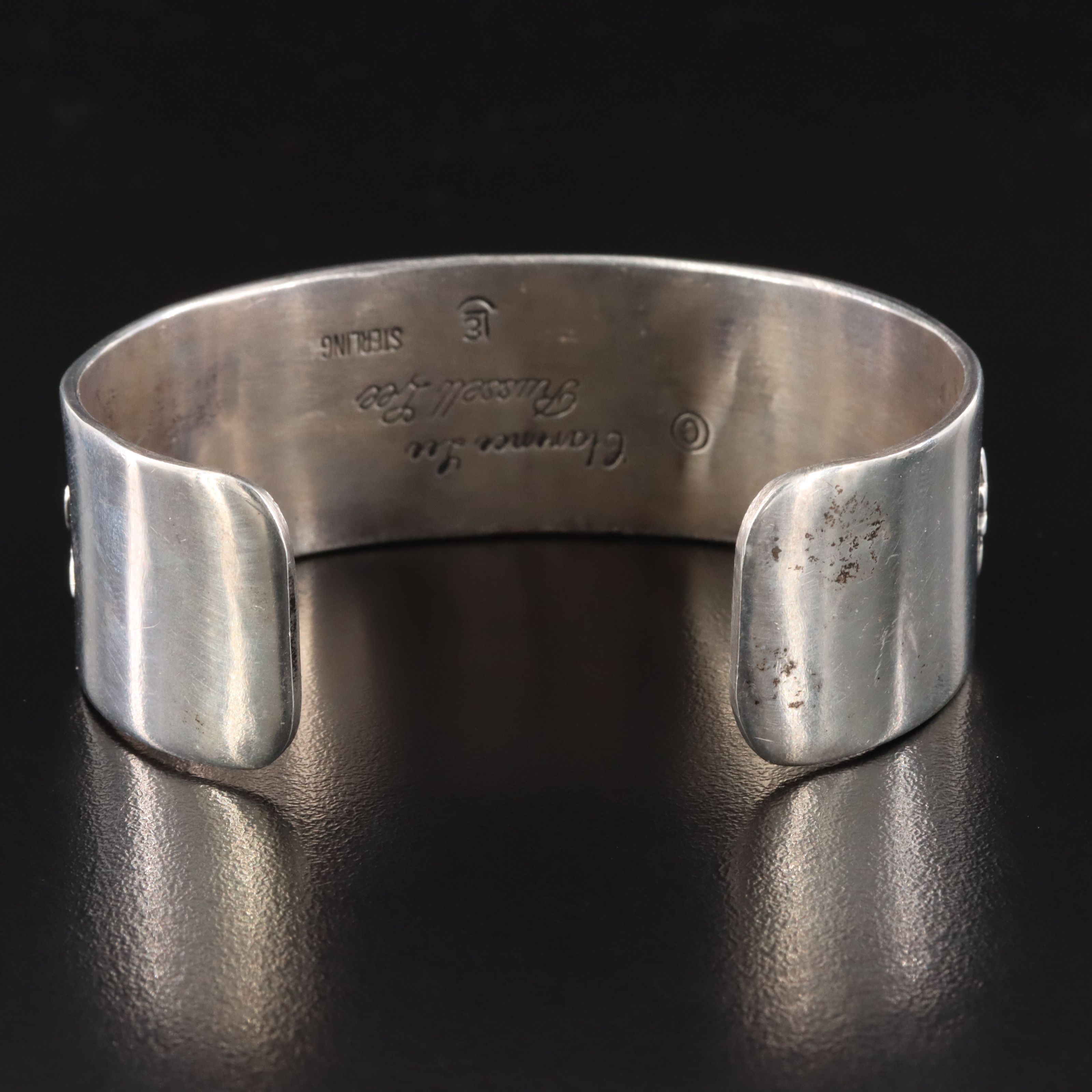Clarence and Russell Lee Navajo Diné Sterling Story Teller Cuff