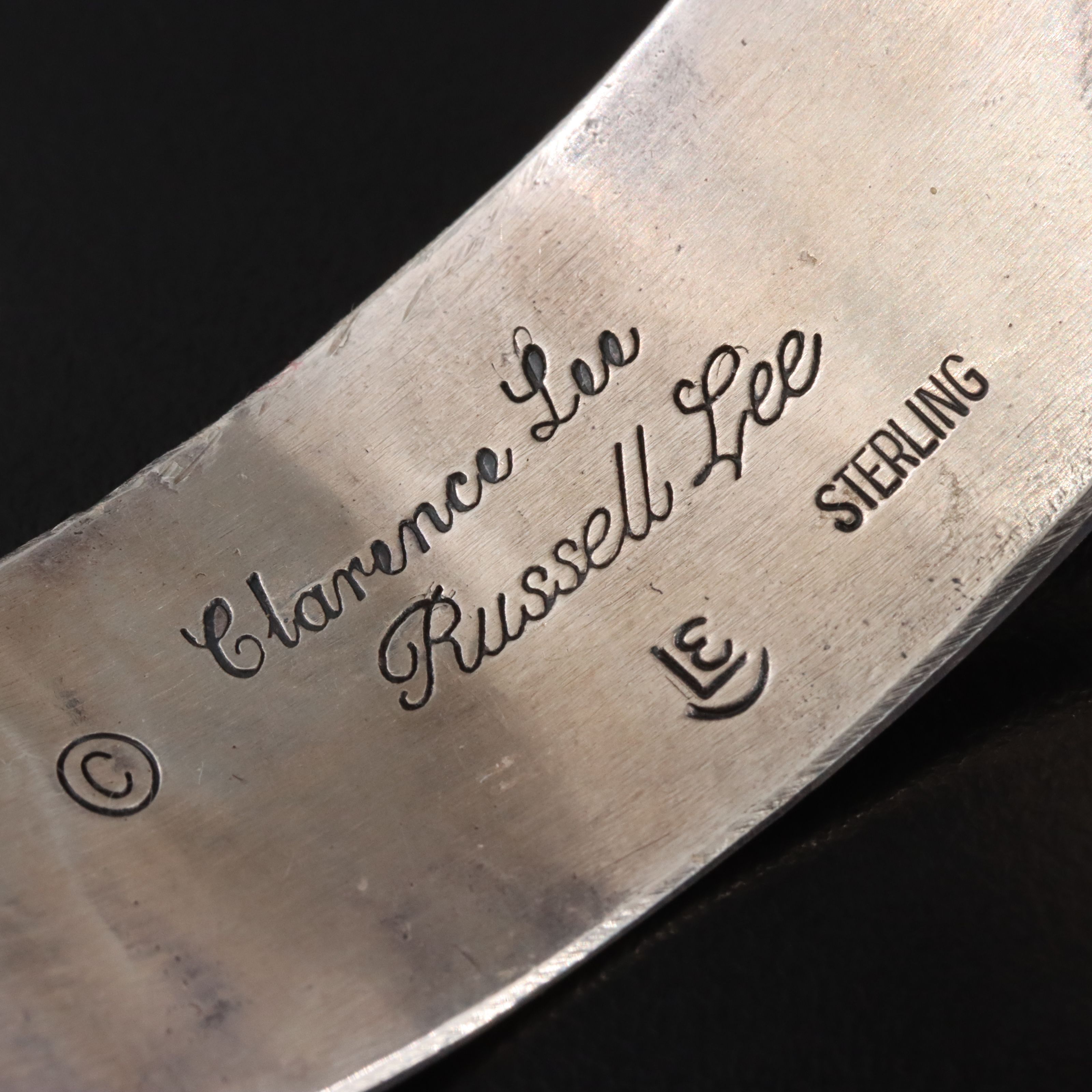 Clarence and Russell Lee Navajo Diné Sterling Story Teller Cuff