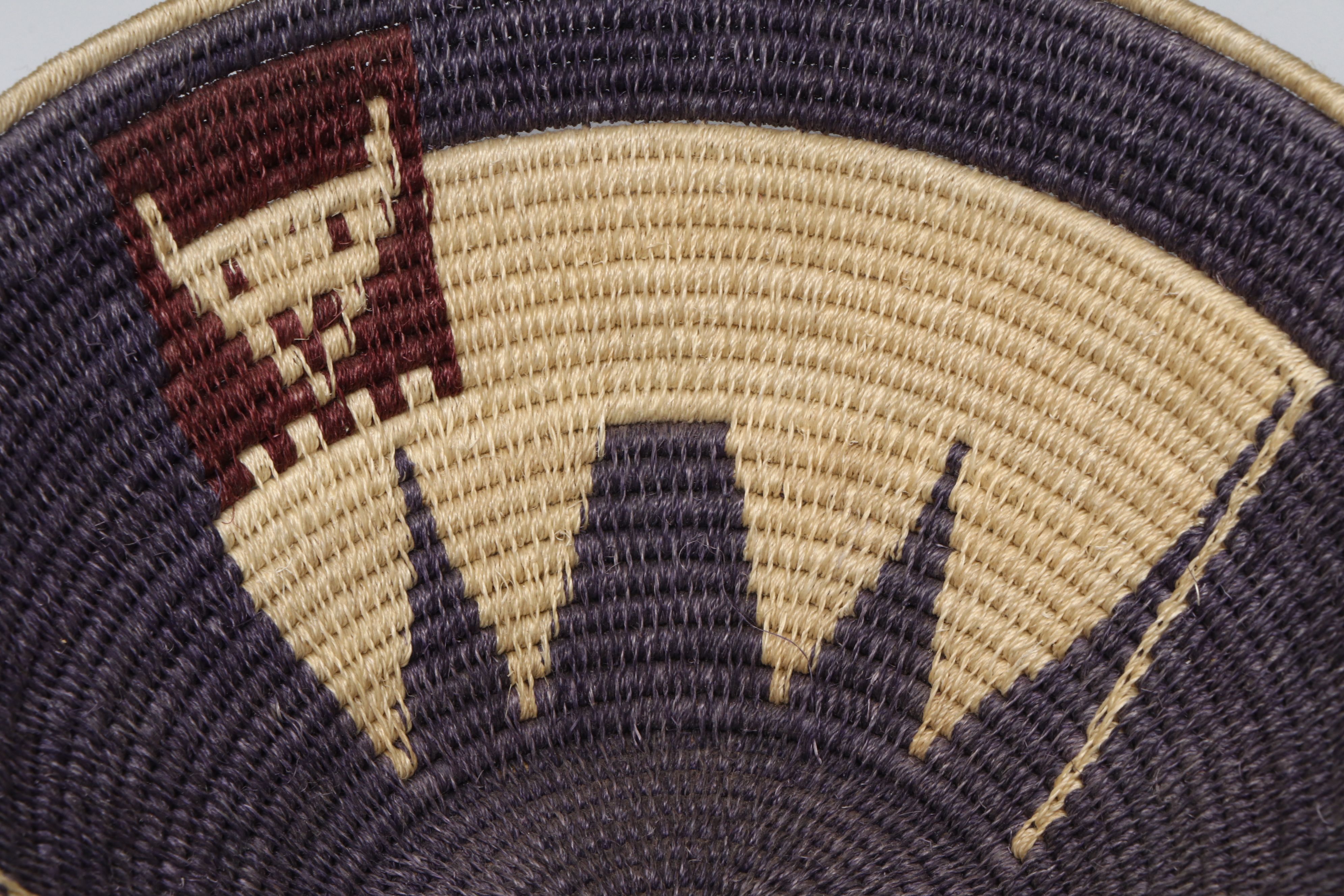 African Eswatini Woven Sisal Fiber Basketry Bowls Depicting Birds and Animals