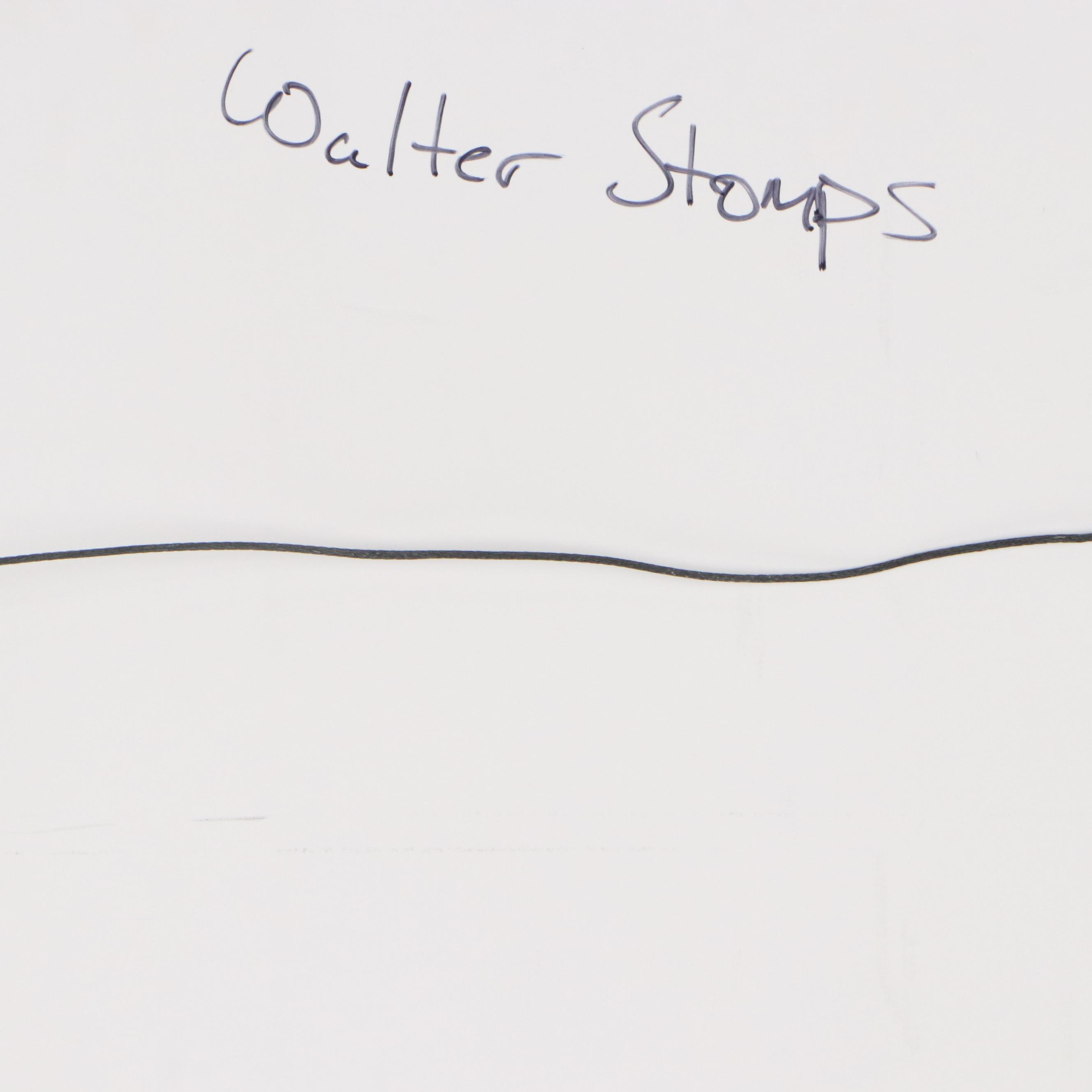 Walter Stomps Jr. Figural Gouache Painting with Layered Marks, 20th Century