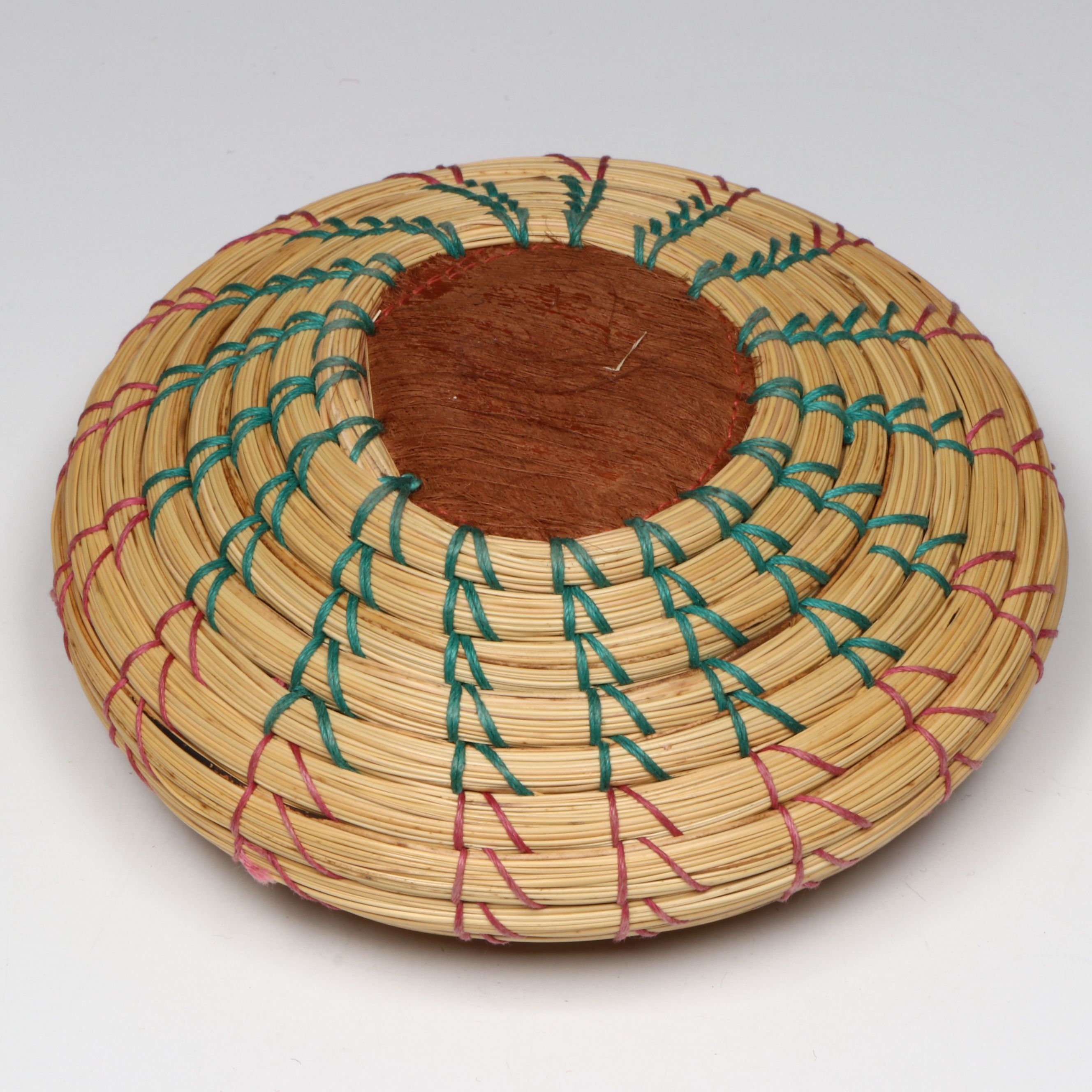 Peggy Billie American Seminole Double Lobed Sweetgrass Basket with Other Vessel