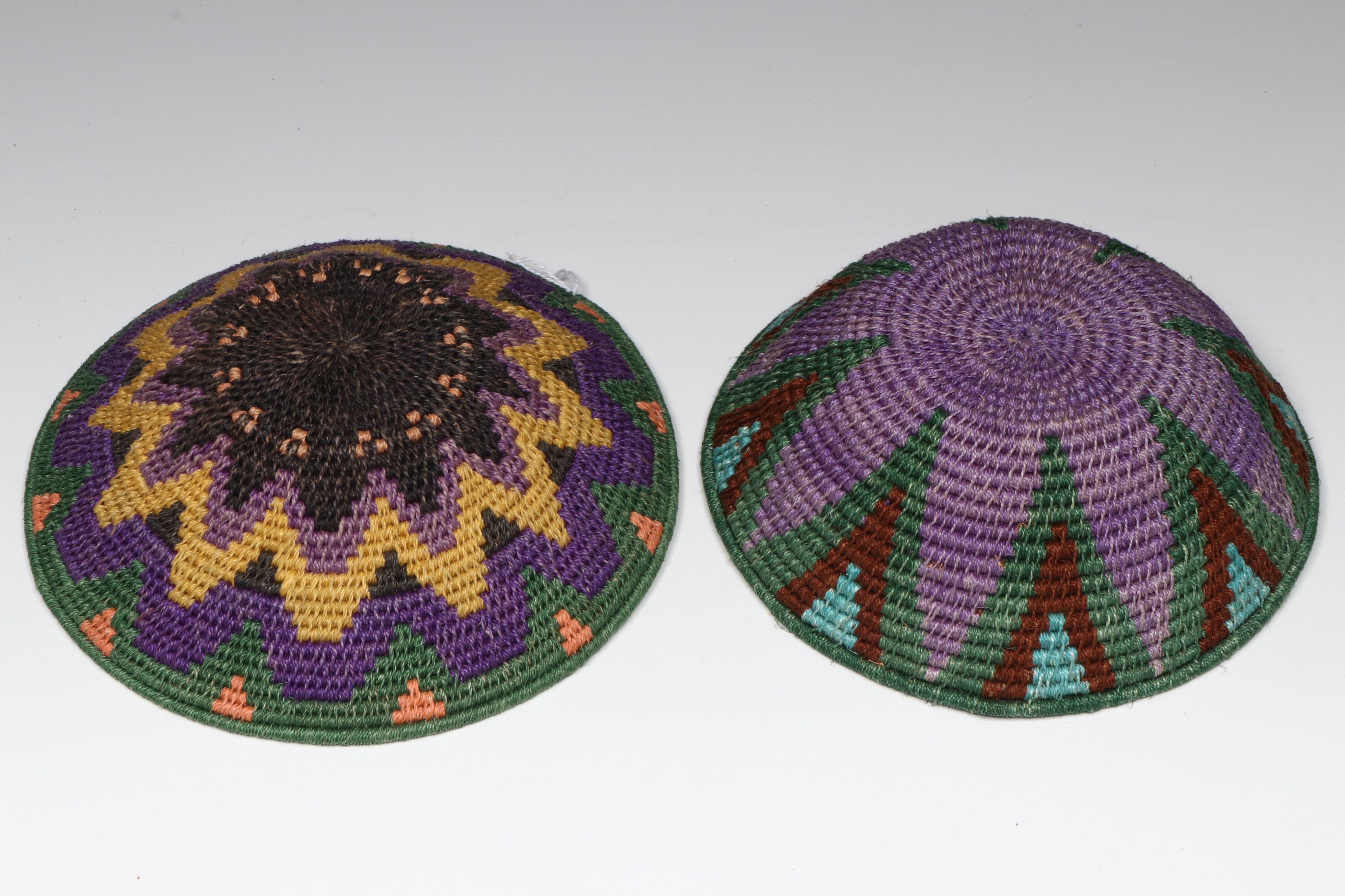 African Eswatini Woven Sisal Fiber Geometric Basketry Bowls