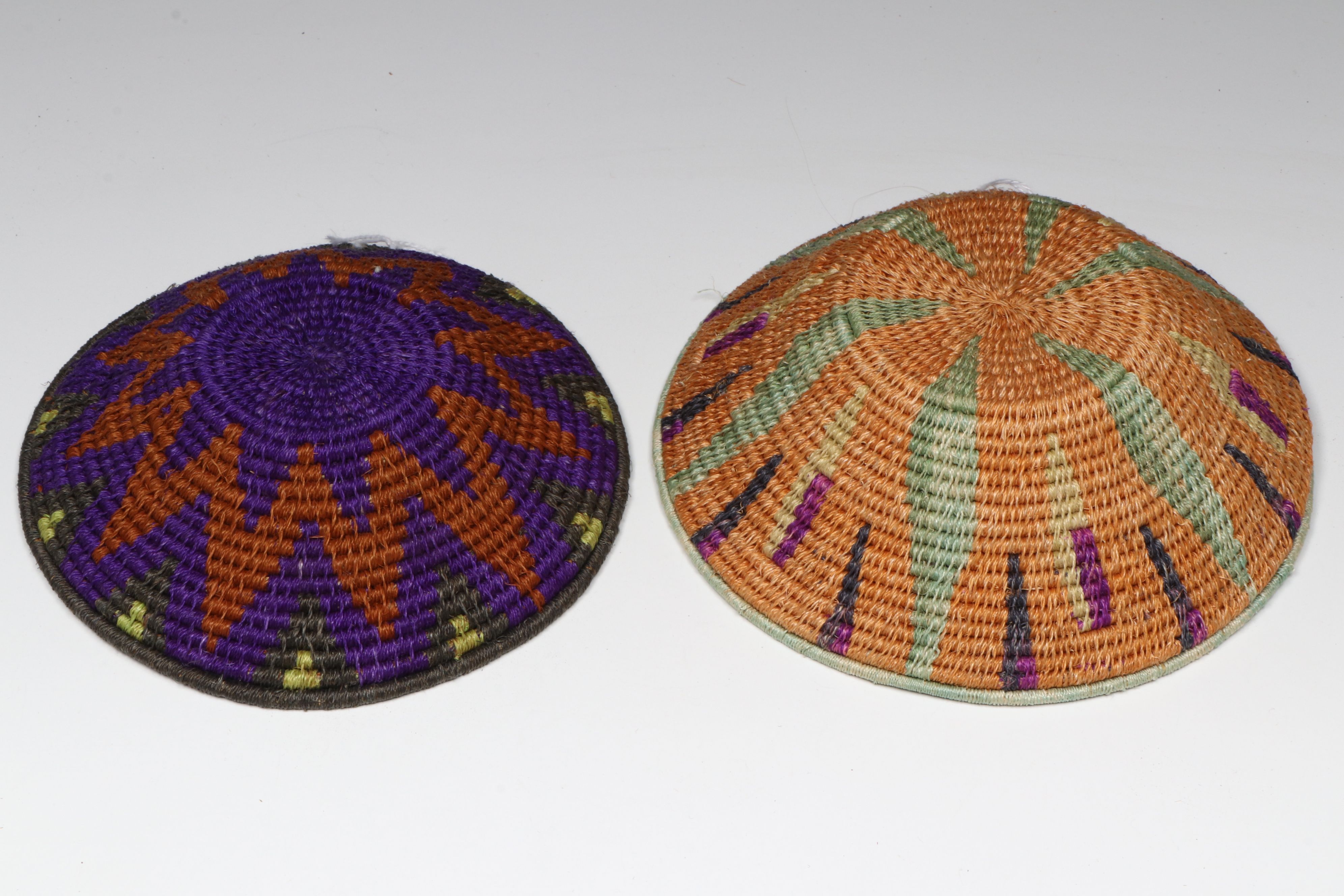African Eswatini Woven Sisal Fiber Geometric Basketry Bowls