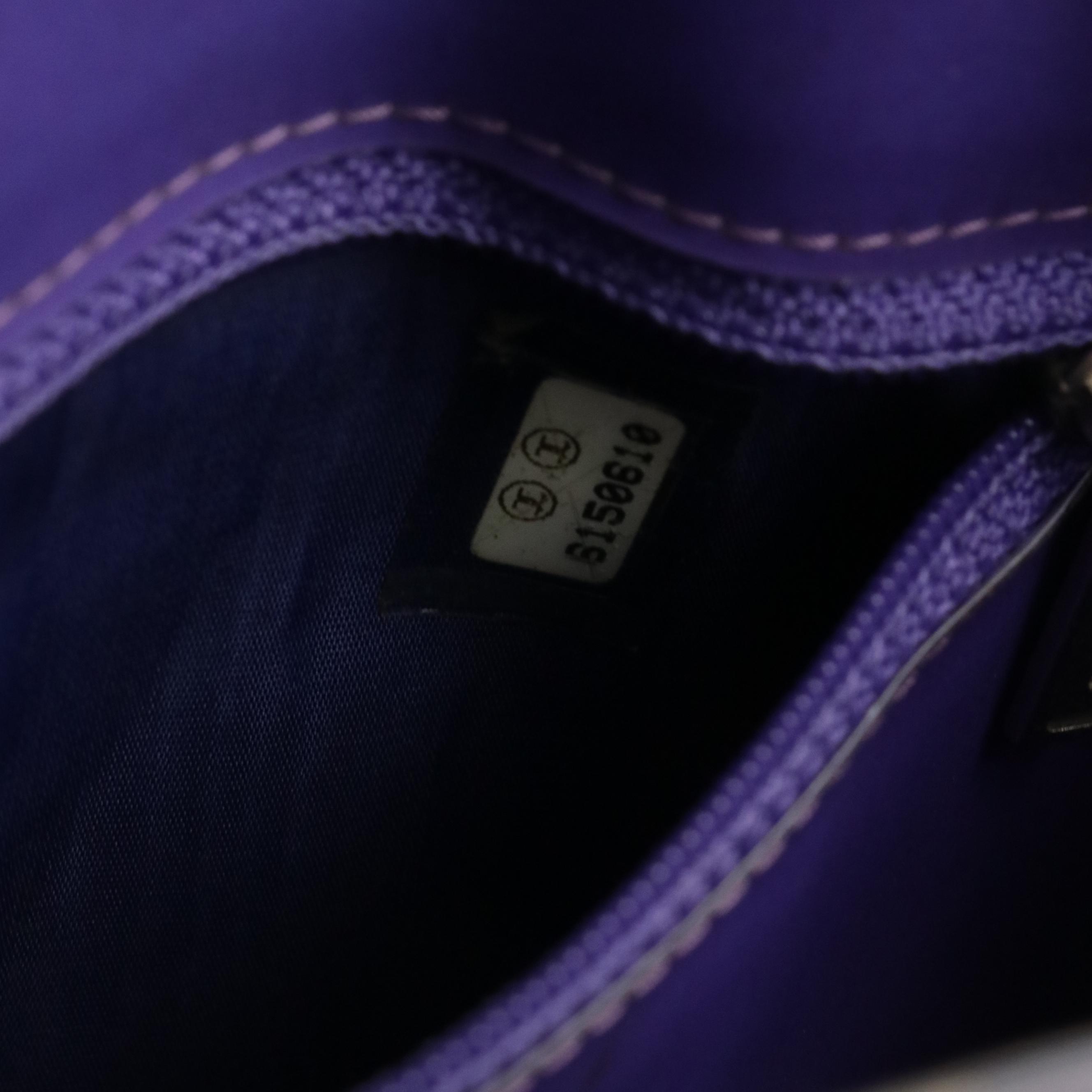 Chanel CC Hologram Small Chain Tote in Purple Vinyl